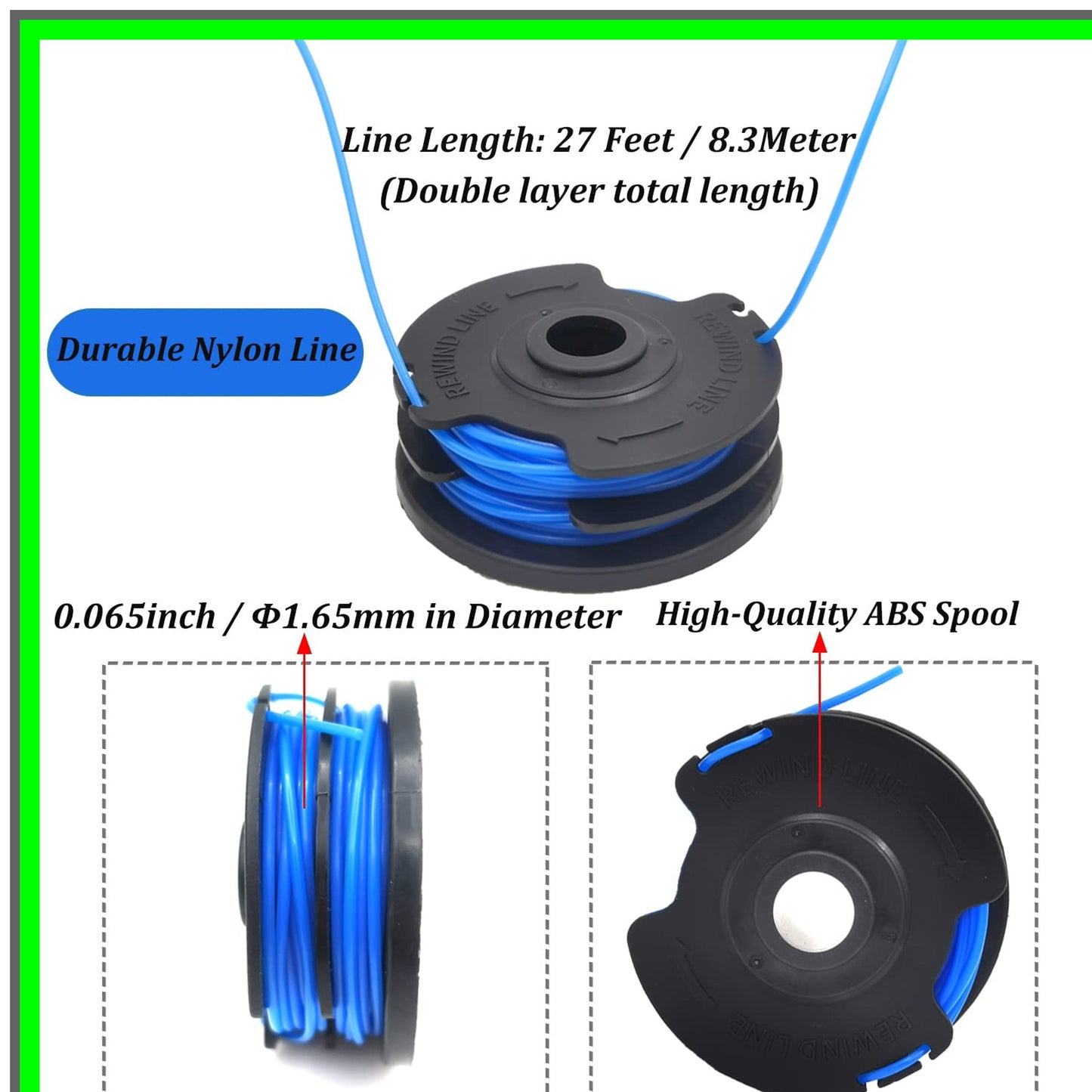 Autofeed Replacement Line and Spool for Homelite String Trimmers 6 Pack