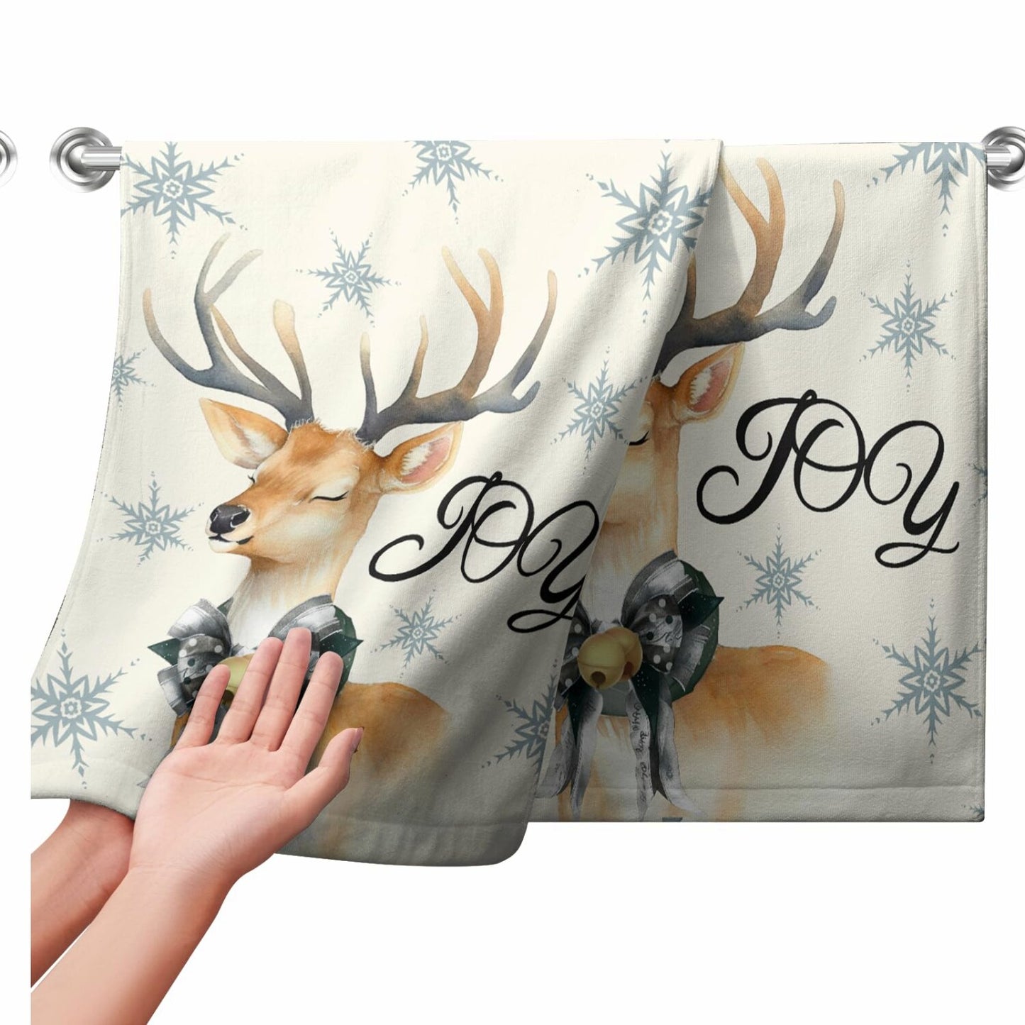 Reindeer Winter Hand Towels Set of 2