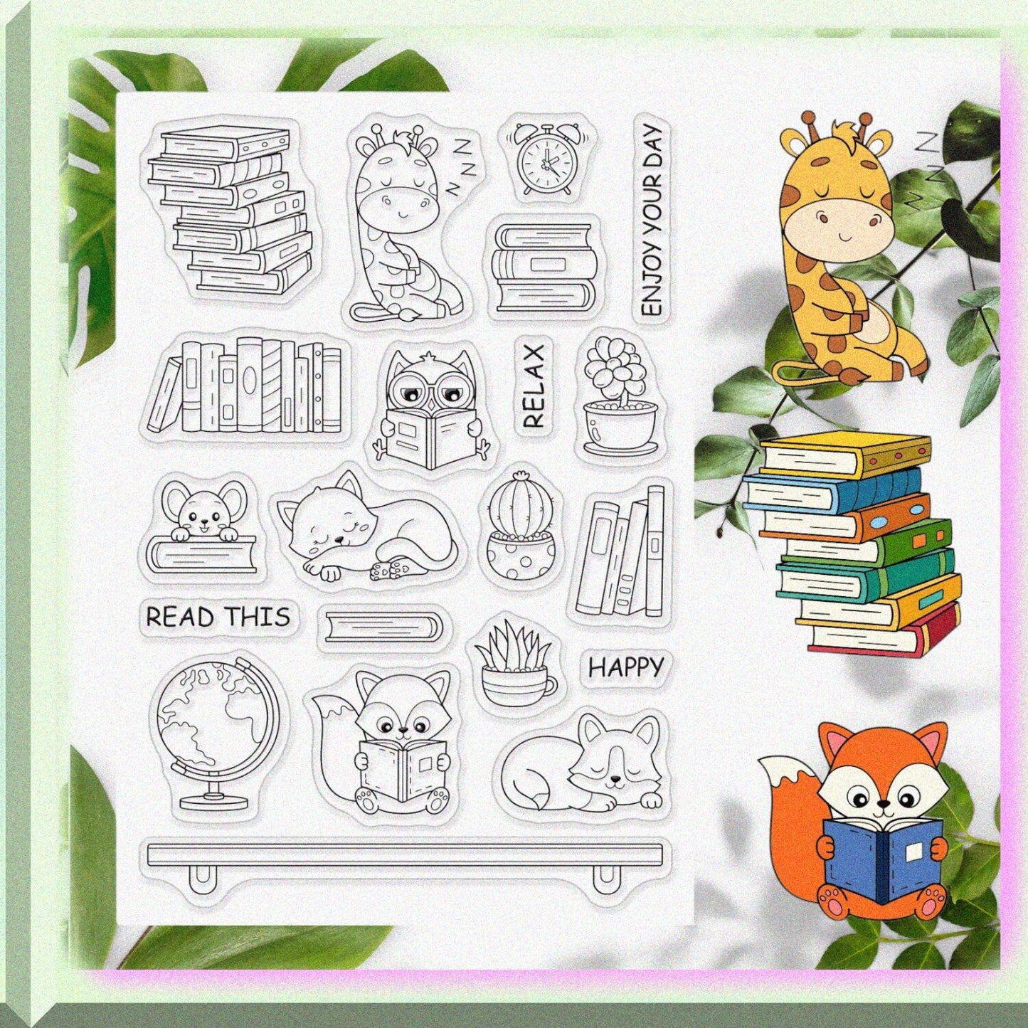 Animal Study Pattern Clear Stamps Set