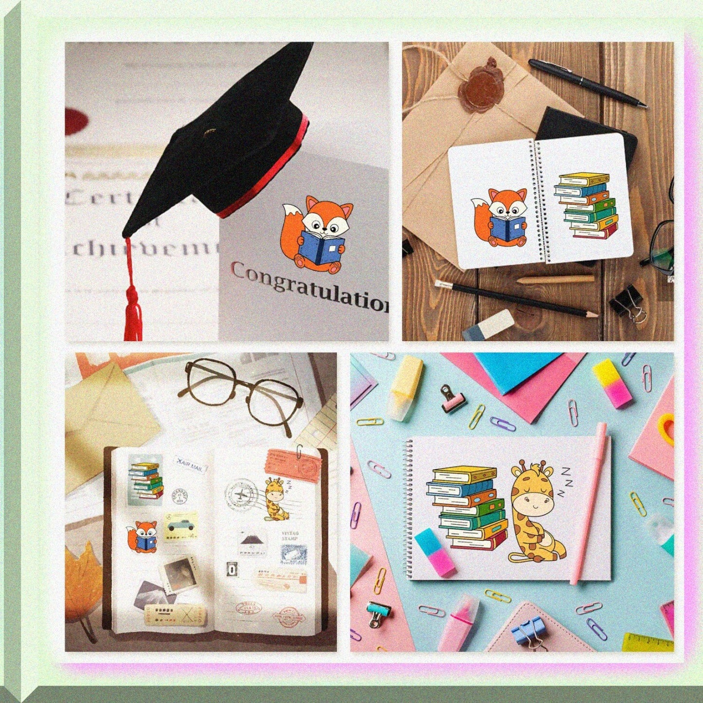 Animal Study Pattern Clear Stamps Set