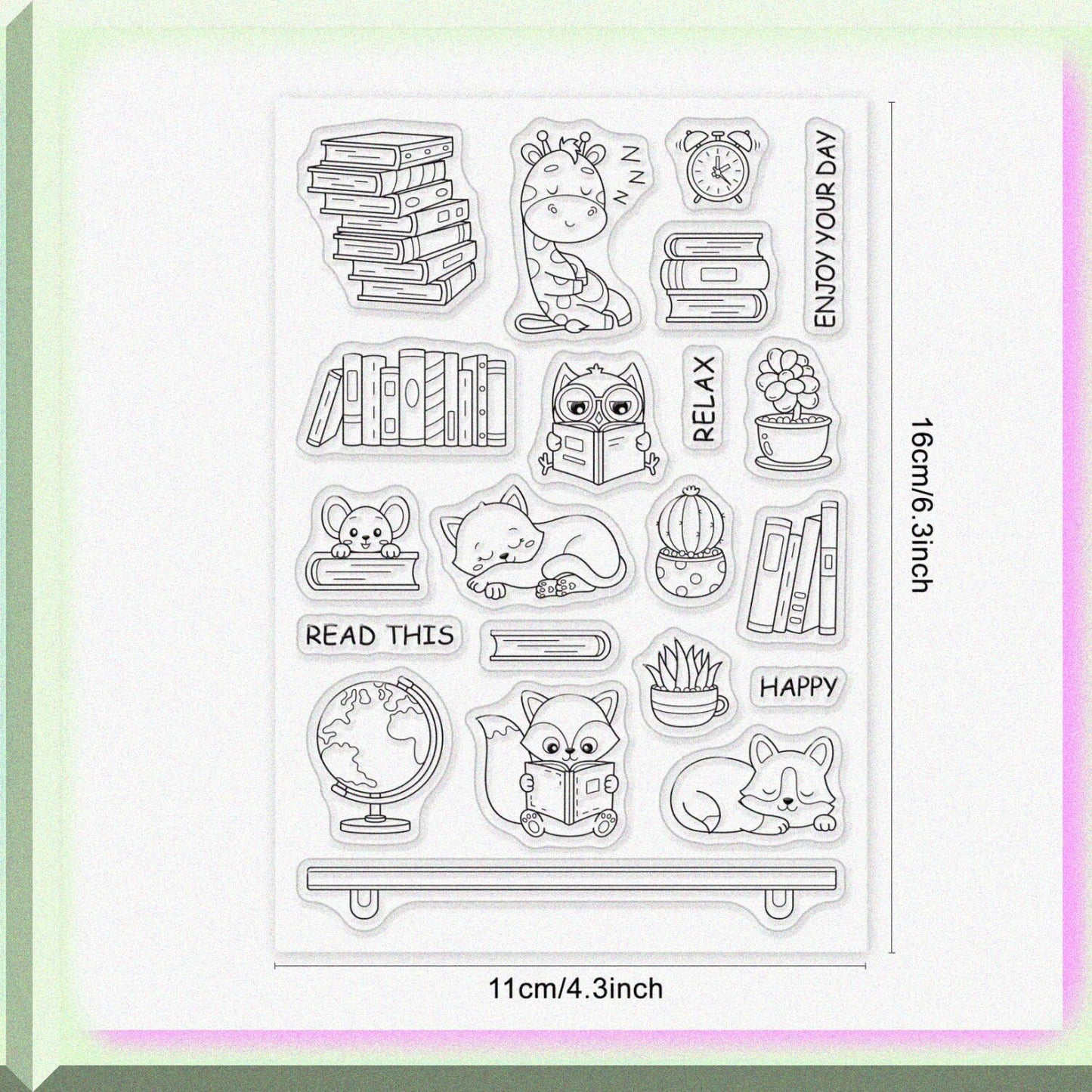 Animal Study Pattern Clear Stamps Set