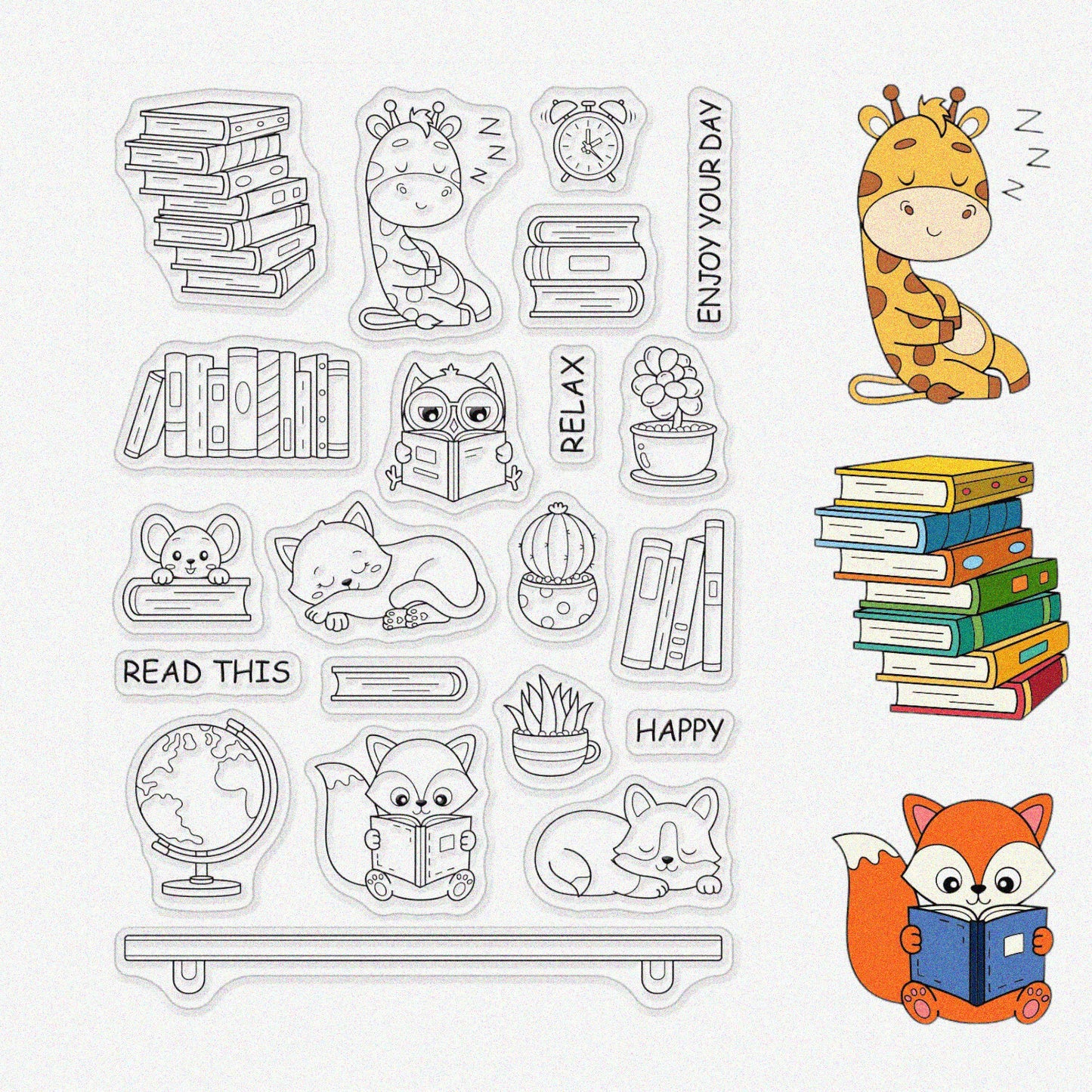 Animal Study Pattern Clear Stamps Set