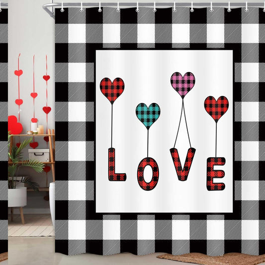 Buffalo Check Plaid Shower Curtain 71x71 Inches