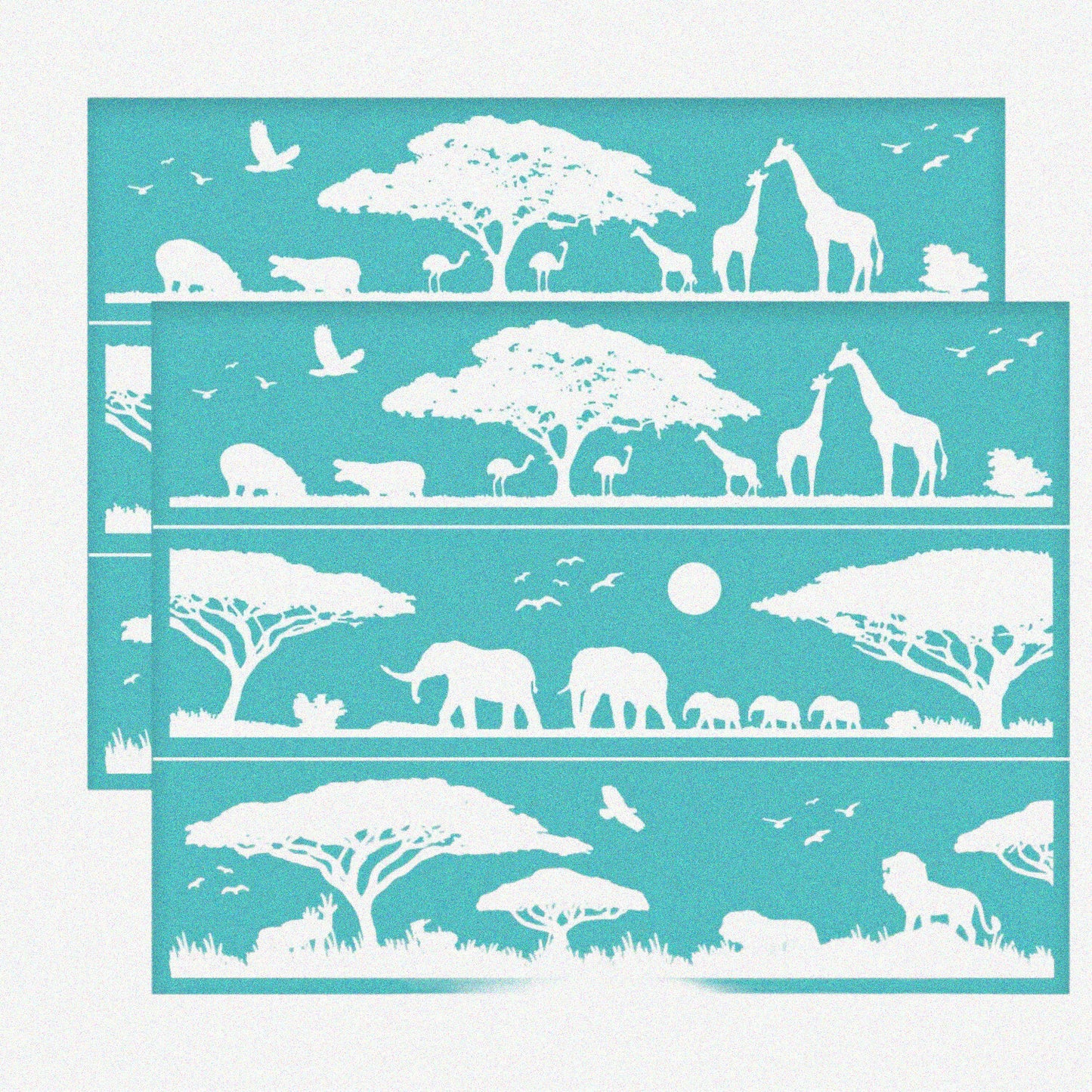 Self-Adhesive Silk Screen Printing Kit with Animal Patterns