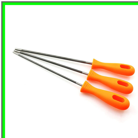 Chainsaw Chain Sharpening File Set with Plastic Handle for Woodworking