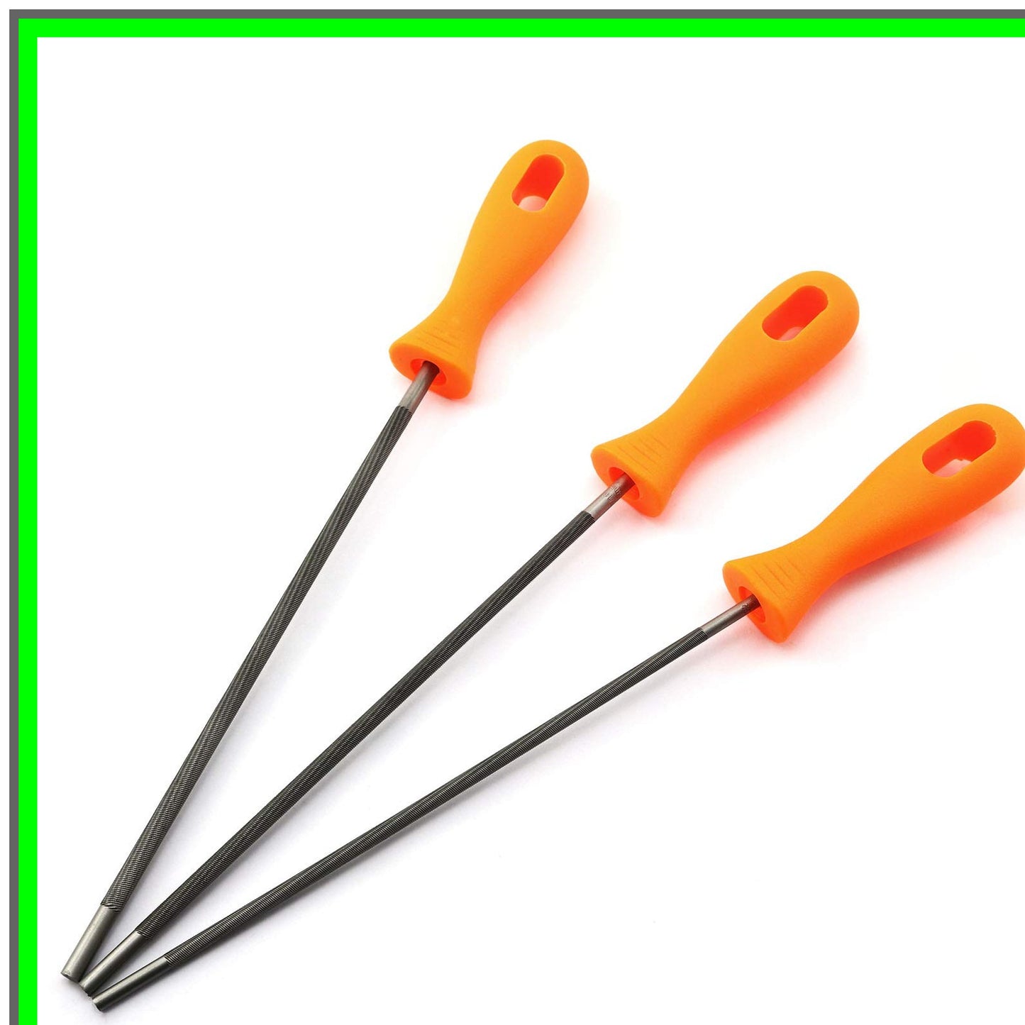 Chainsaw Chain Sharpening File Set with Plastic Handle for Woodworking