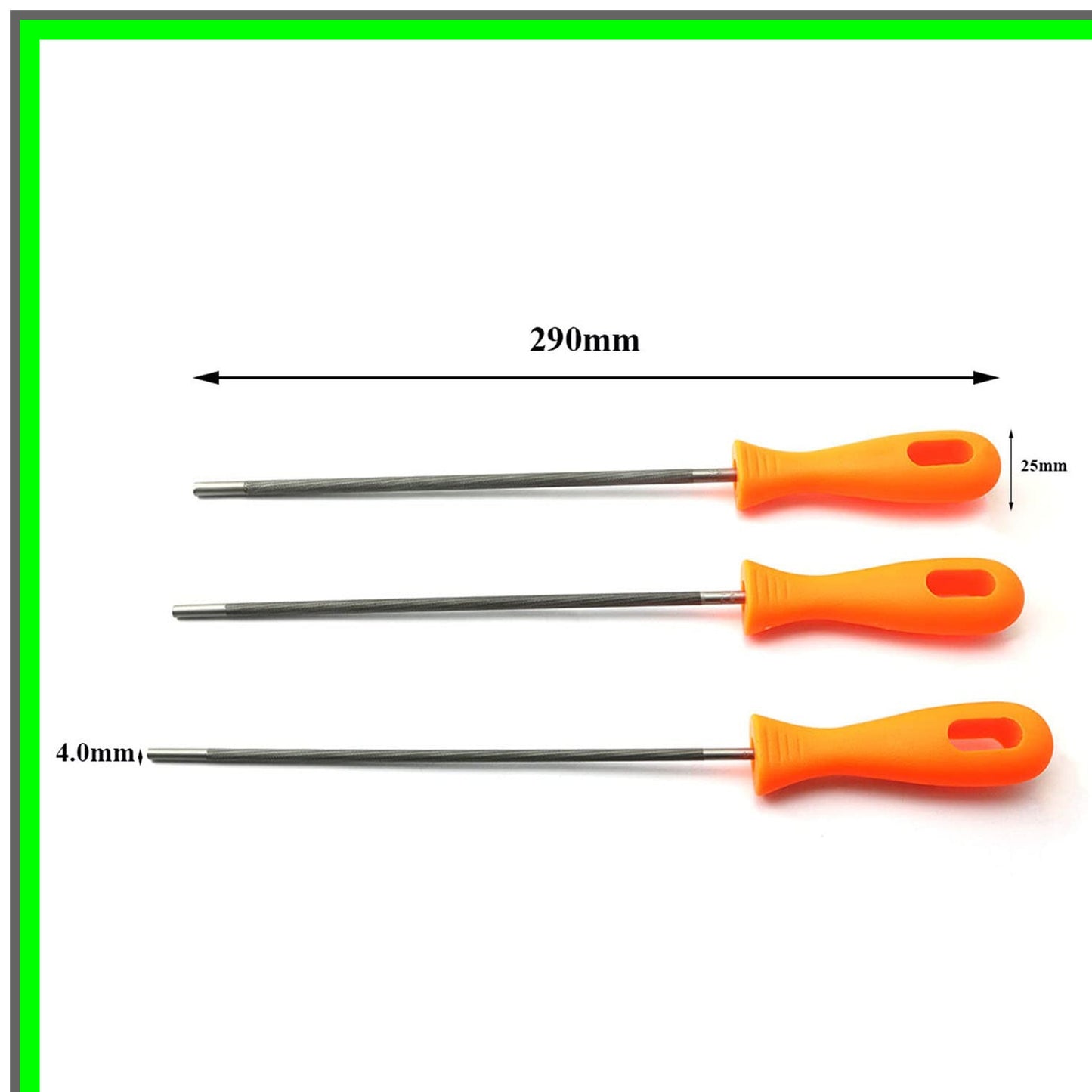 Chainsaw Chain Sharpening File Set with Plastic Handle for Woodworking