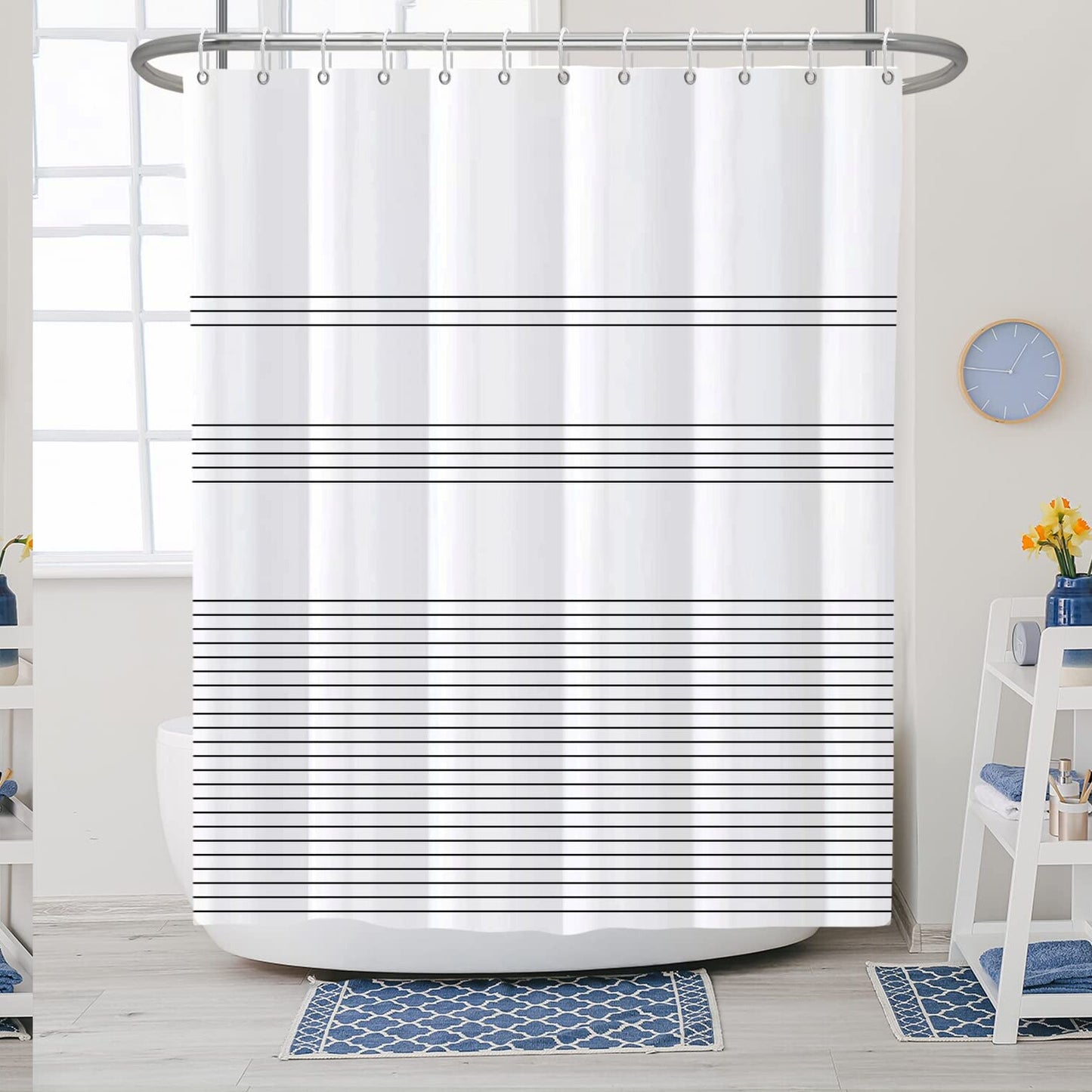 Black and White Shower Curtain 72x72 Inch