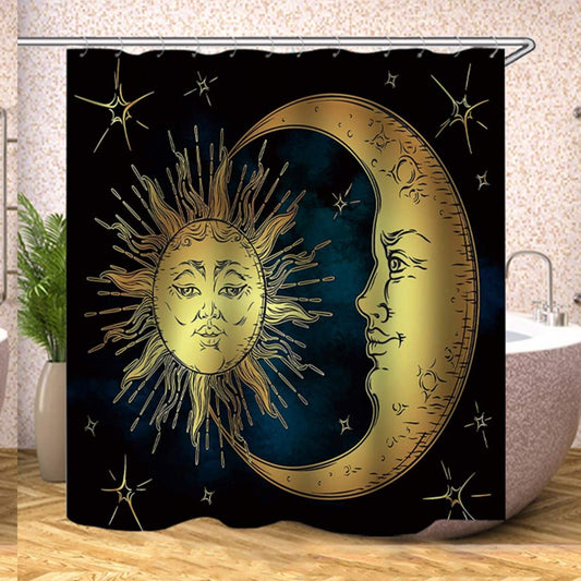 Sun and Moon Fabric Shower Curtain 72x72 inches