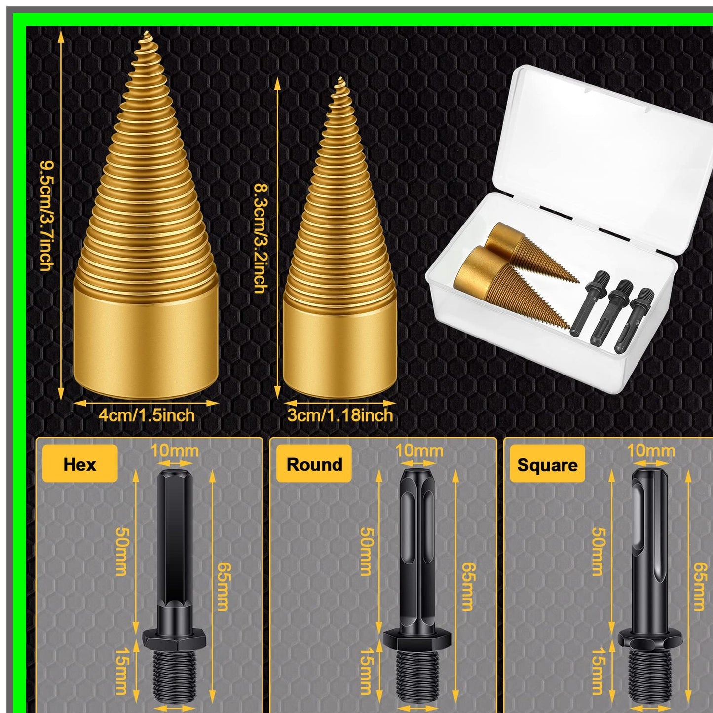 Heavy Duty Wood Splitting Drill Bit Set for Log and Screw Driving