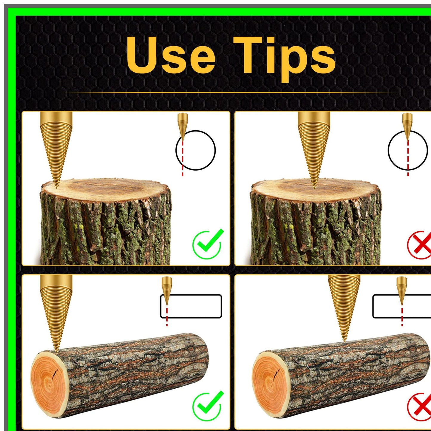 Heavy Duty Wood Splitting Drill Bit Set for Log and Screw Driving