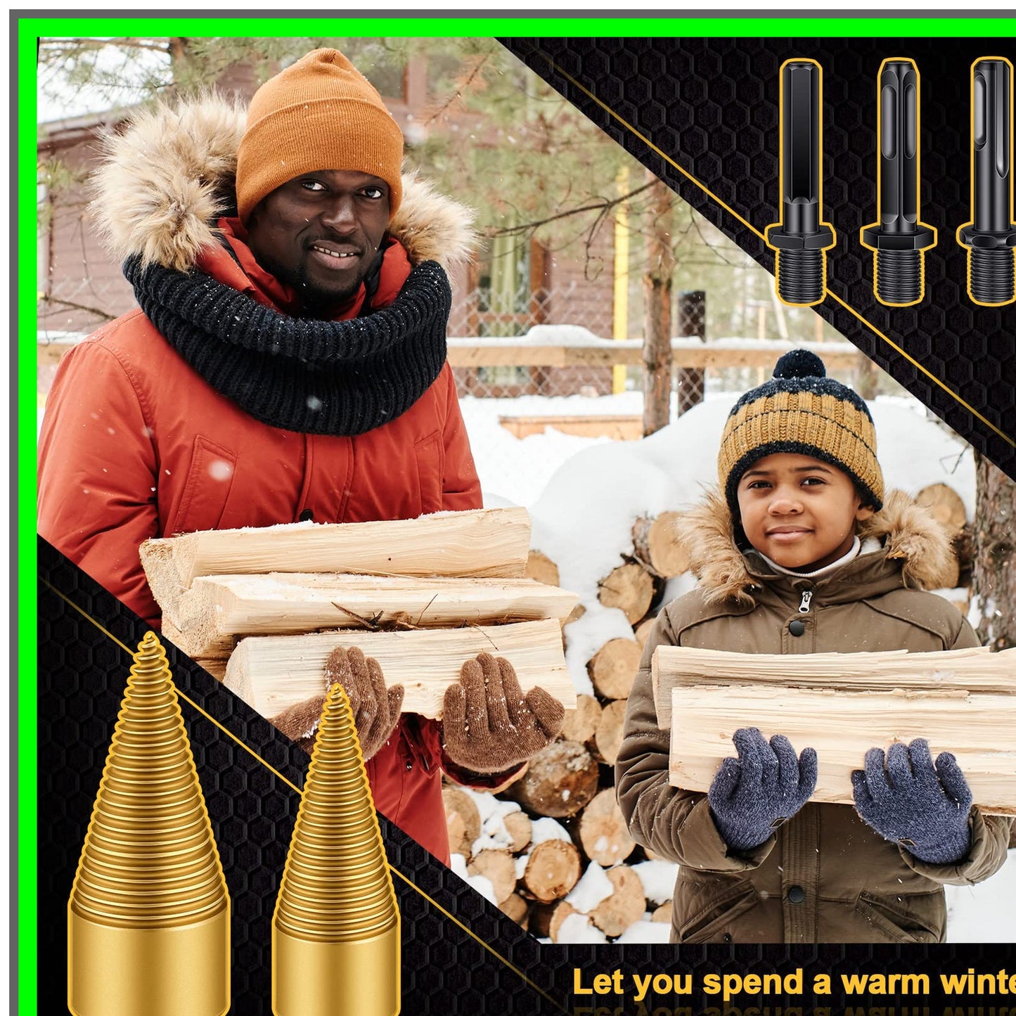 Heavy Duty Wood Splitting Drill Bit Set for Log and Screw Driving