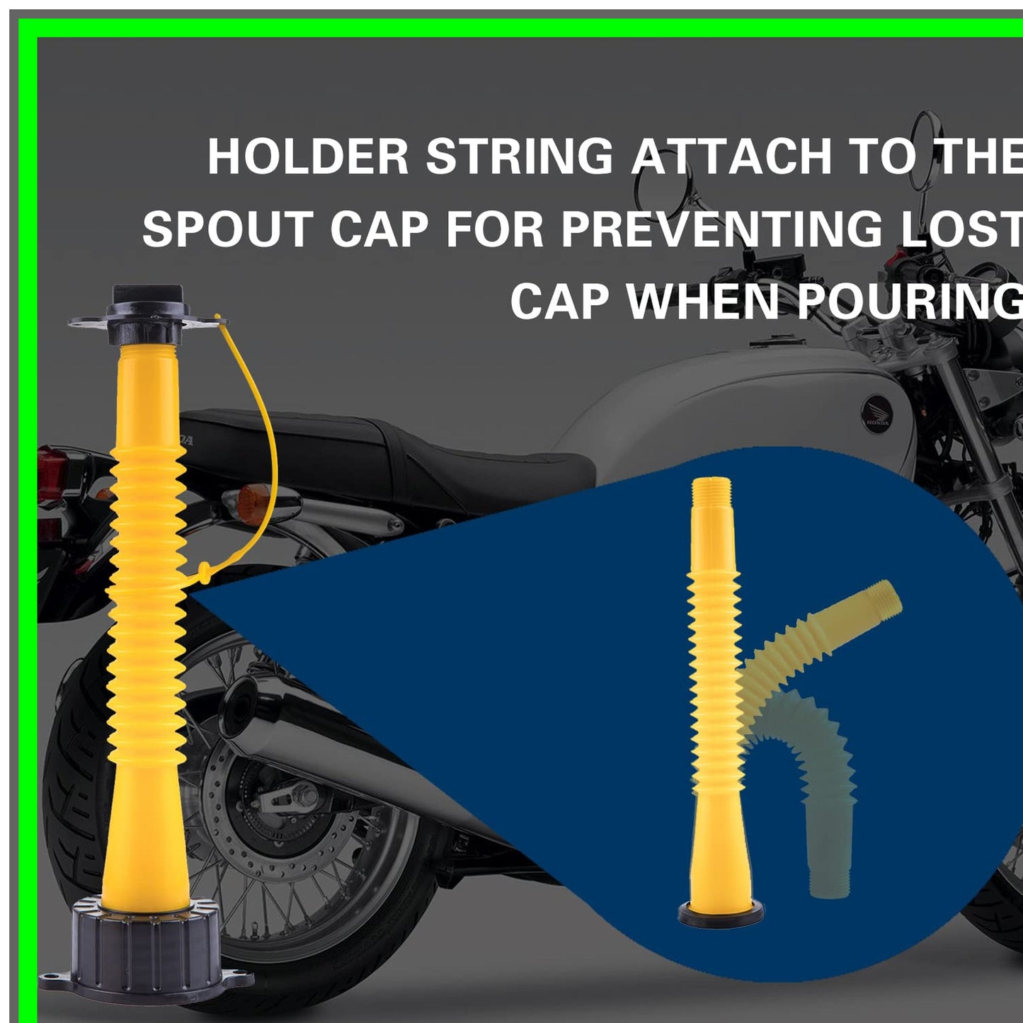 Flexible Gas Can Spout Replacement Kit with Coarse and Fine Thread Caps