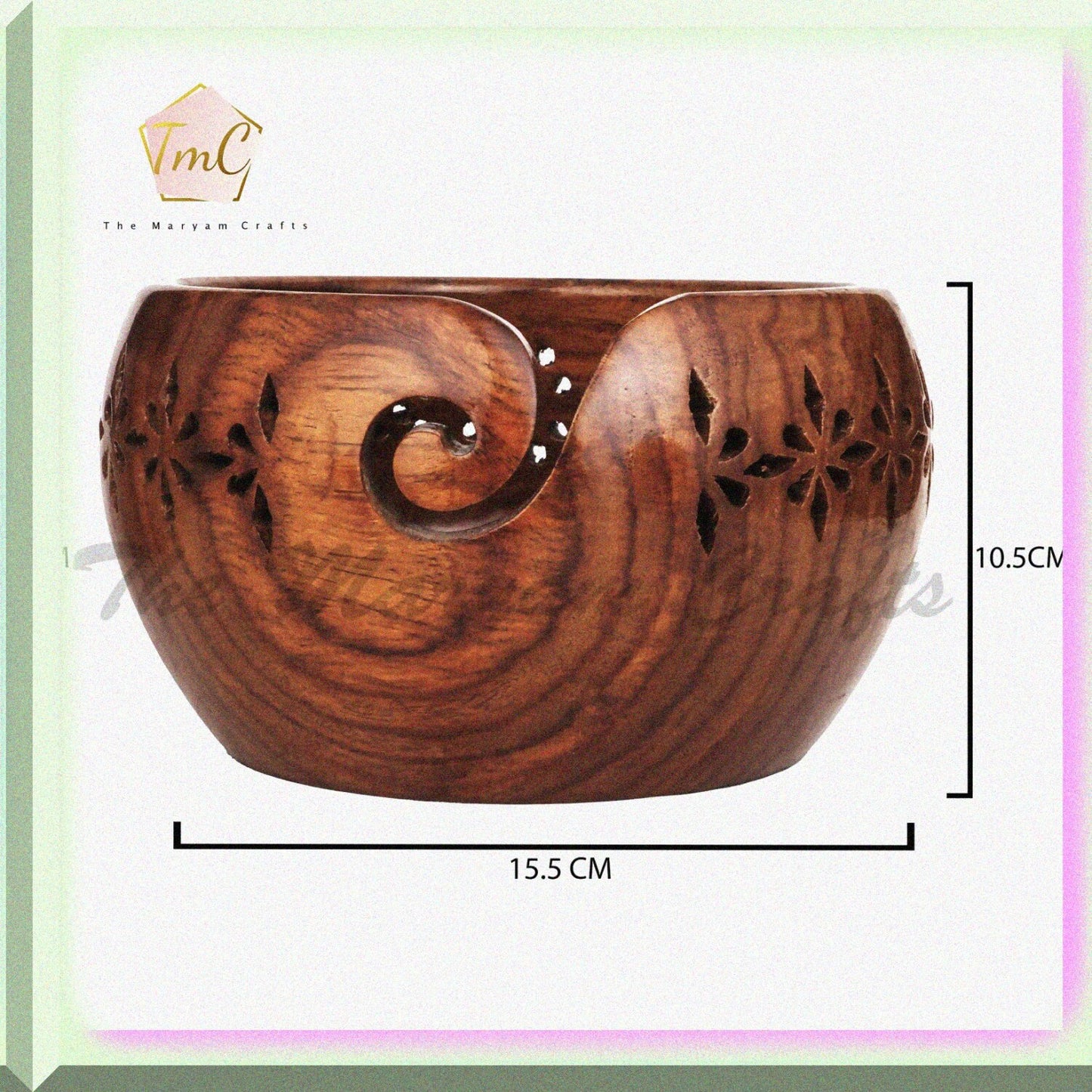 Personalized Rosewood Yarn Bowl 7" Diameter