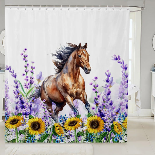 Farmhouse Horse Kids Shower Curtain 72x72 inches