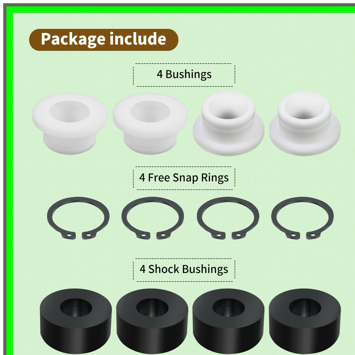 Walker Mower Deck Tune Up Kit with Bushings and Snap Rings