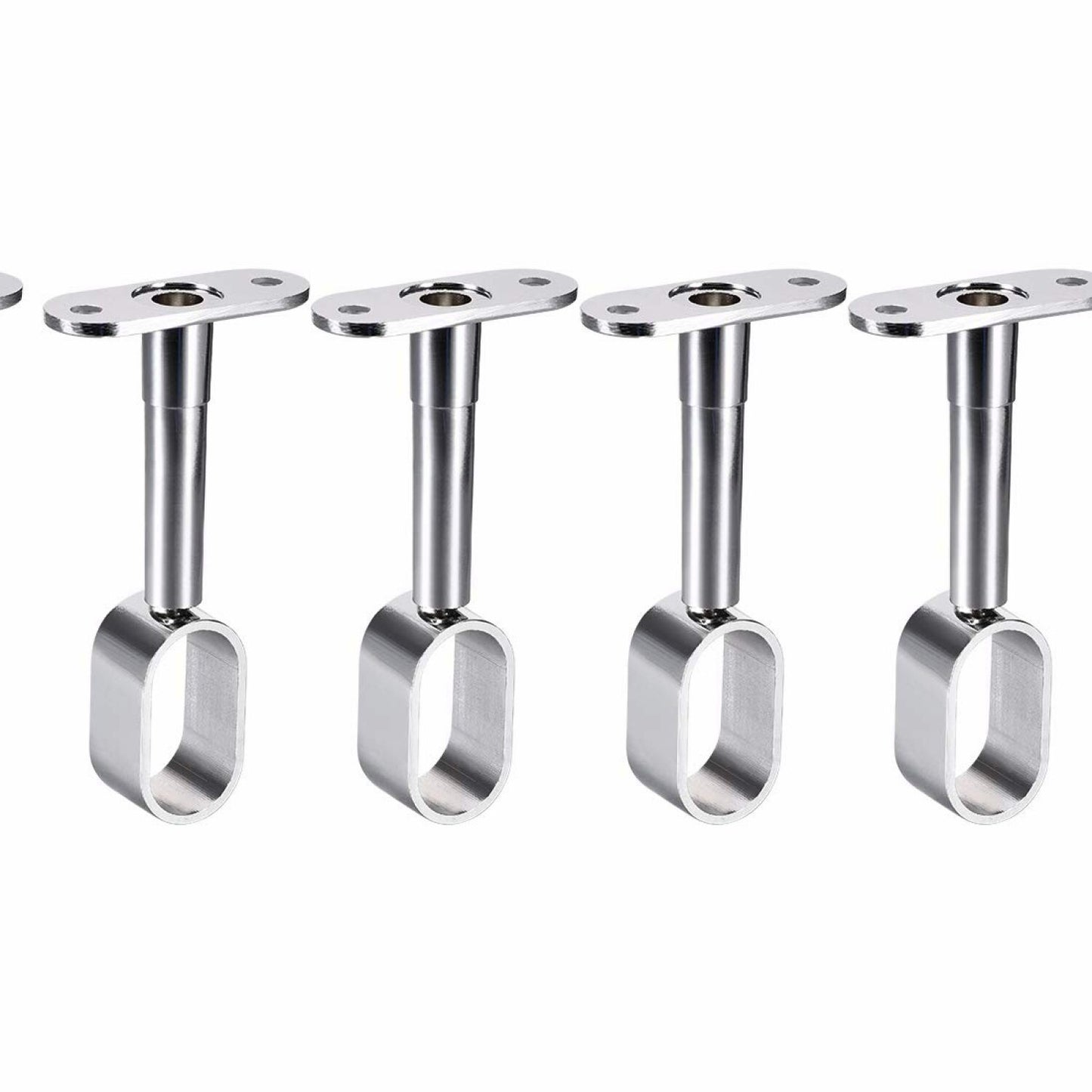 4pcs Silver Aluminum Shower Curtain Rod Bracket Adjustable 84-105mm