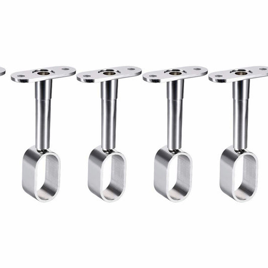 4pcs Silver Aluminum Shower Curtain Rod Bracket Adjustable 84-105mm