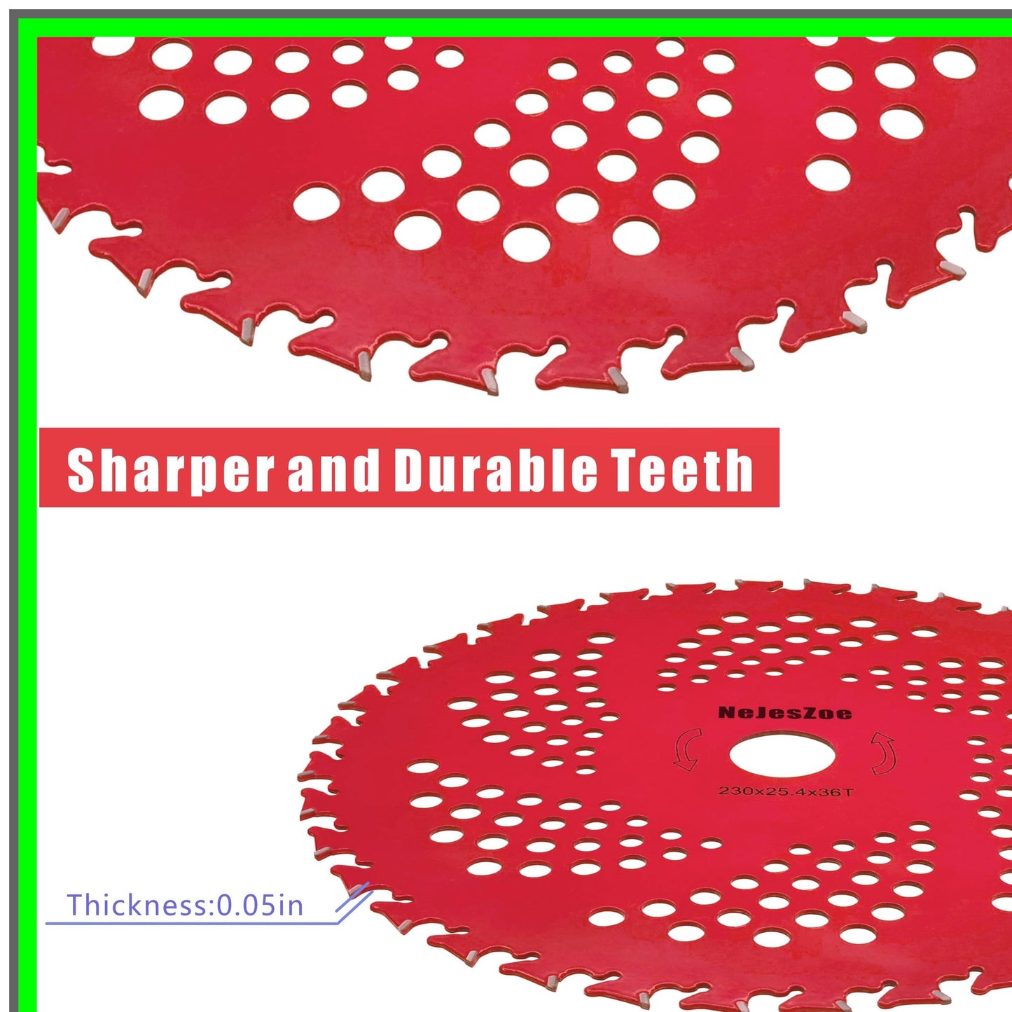 Carbide Tipped Brush Cutter Blades with Universal Adapter Kit for Trimmers