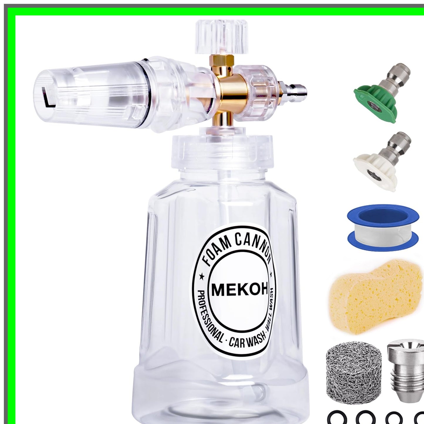 Adjustable Foam Cannon for Pressure Washer with Quick Connect Nozzle Tips