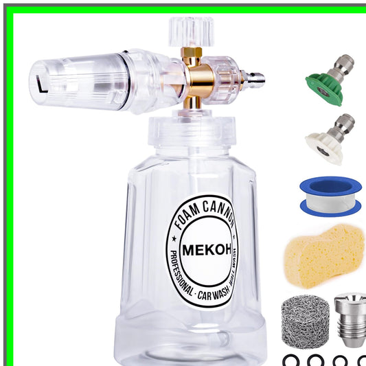 Adjustable Foam Cannon for Pressure Washer with Quick Connect Nozzle Tips