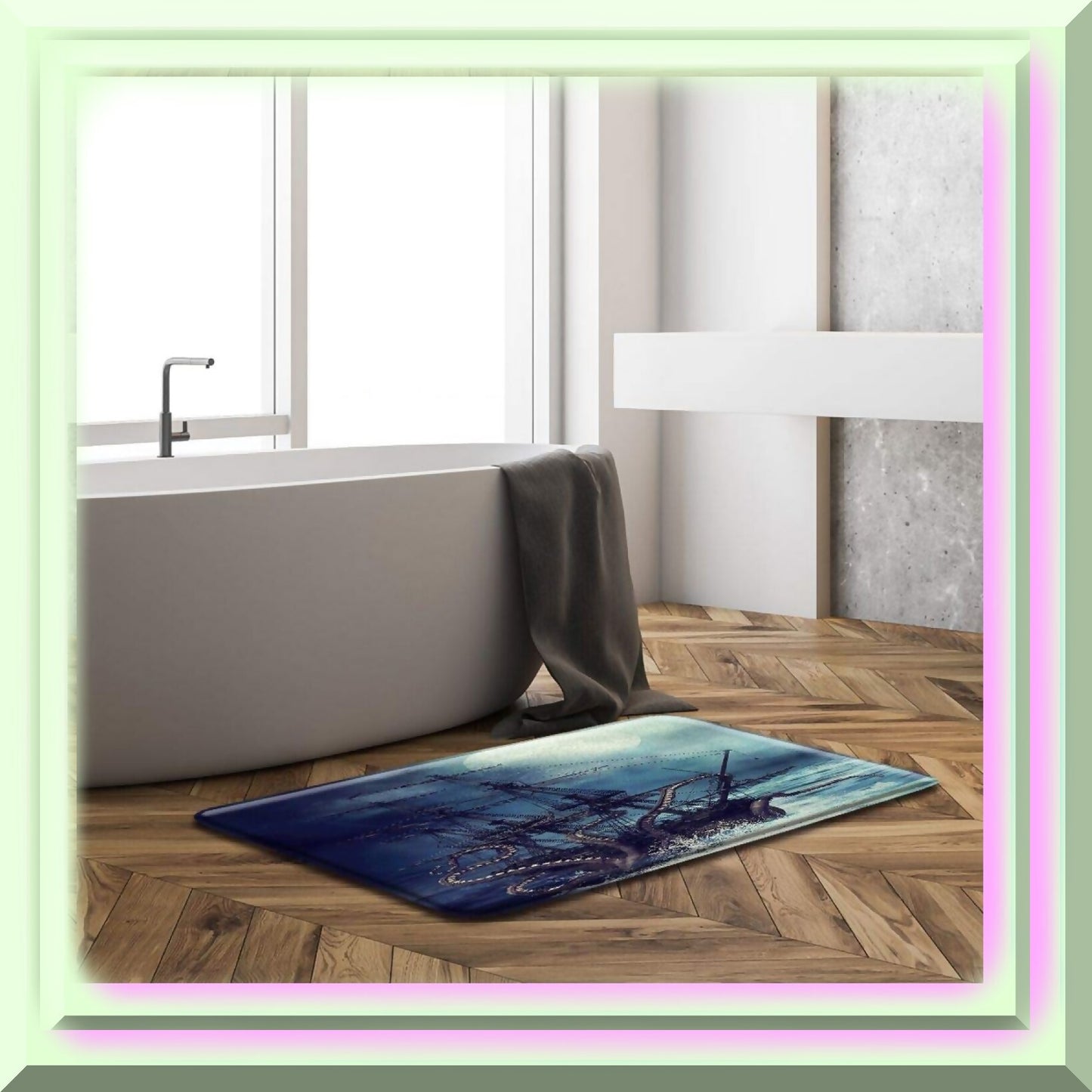 Octopus Bath Mat Blue 19.7" x 31.5"