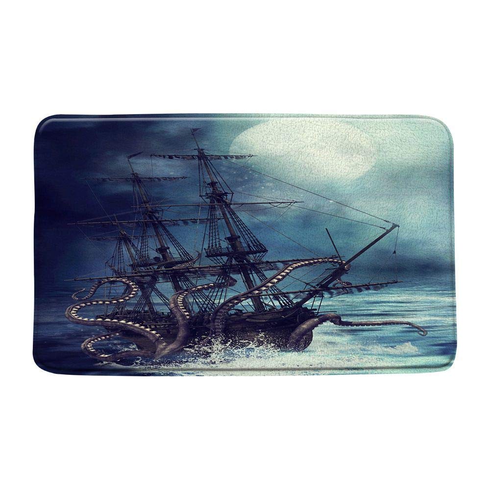 Octopus Bath Mat Blue 19.7" x 31.5"