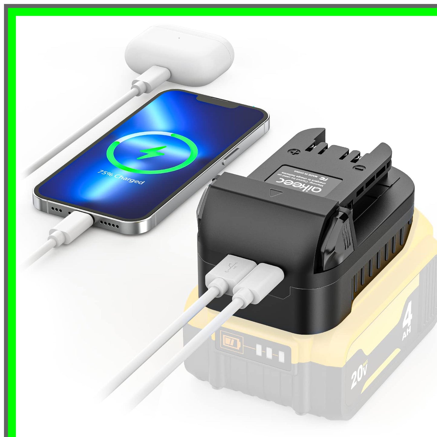 Milwaukee Battery Adapter Converter for 18V/20V Max USB Type C Upgrade 2 Pack