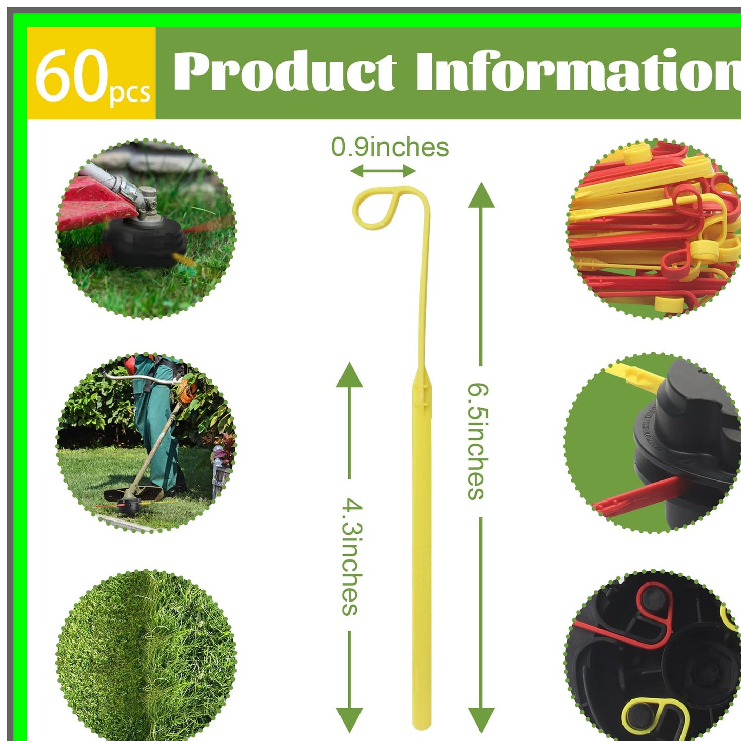 Durable 60 Pack Flexible Trimmer Blades for Efficient Lawn Care