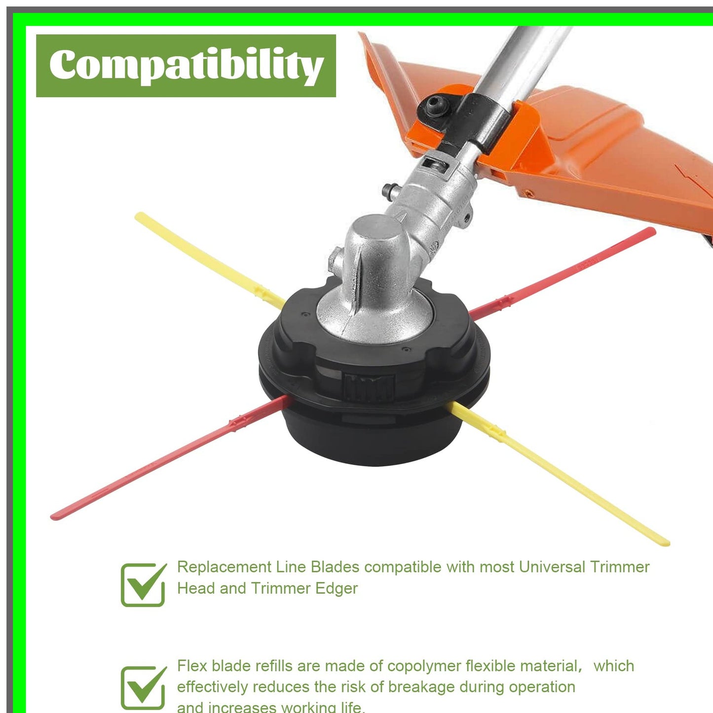 Durable 60 Pack Flexible Trimmer Blades for Efficient Lawn Care