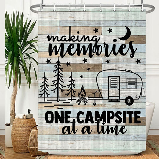 Retro Rustic Wood Shower Curtain 47x64 inches