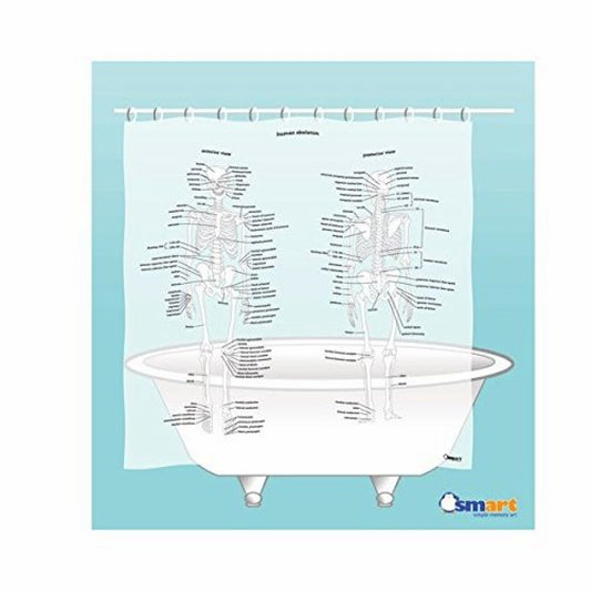 Human Skeleton EVA Vinyl Shower Curtain 71x71 Inches