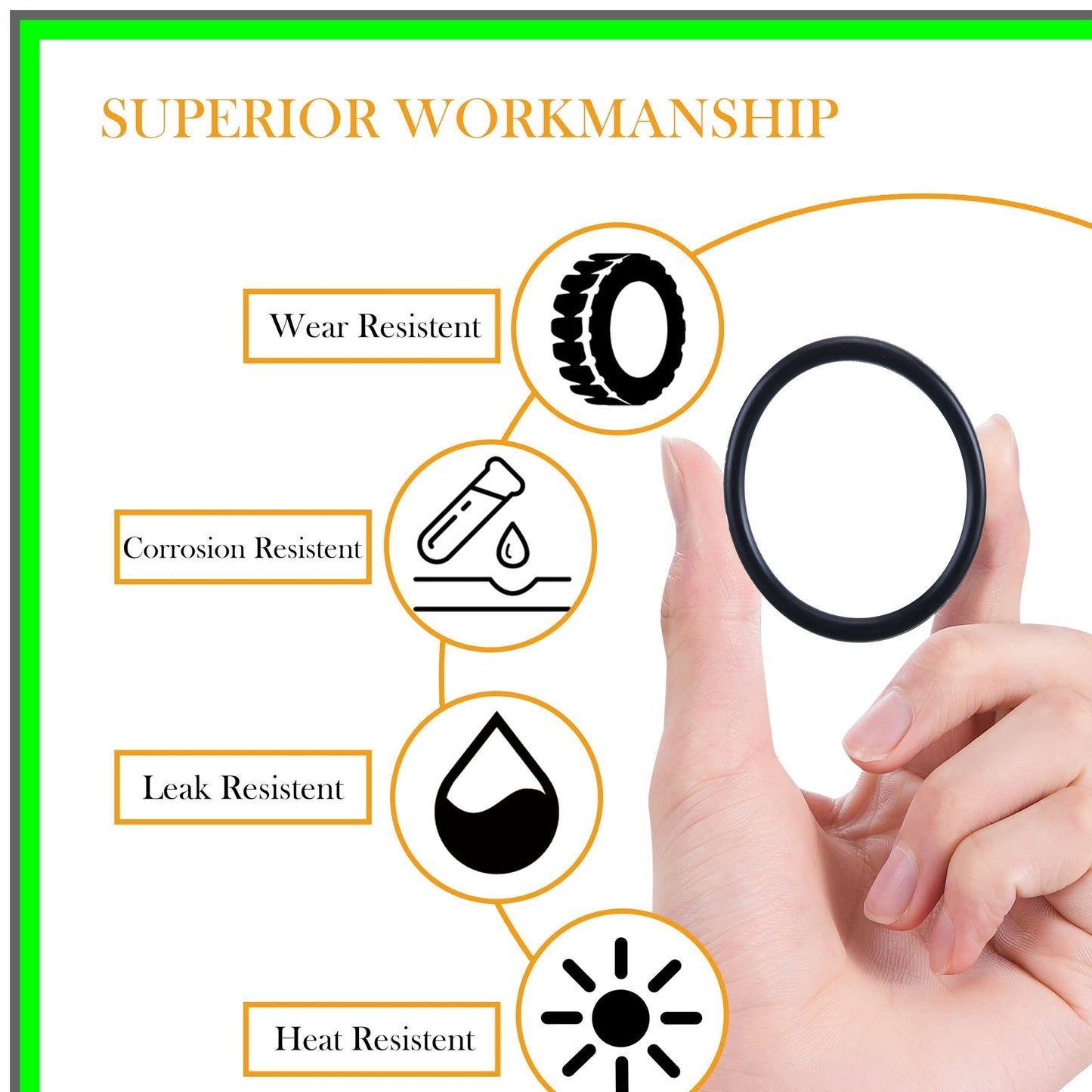 High Pressure Washer O Ring Replacement Kit for Pumps and Hoses, 100 Pieces