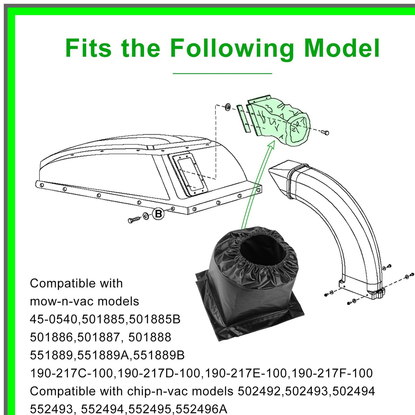 Agri-Fab Compatible Hard Top Lawn Mower Discharge Boot Replacement Part