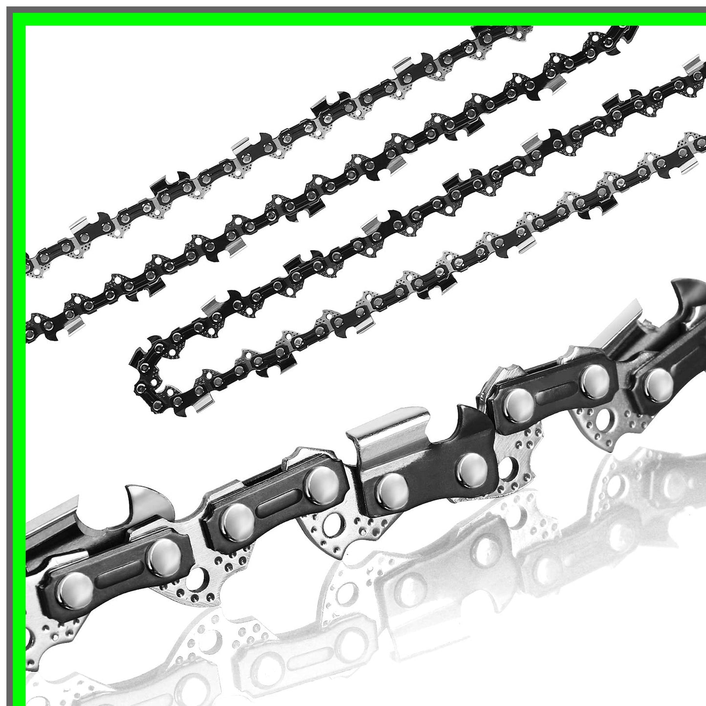 16 Inch Chainsaw Chain Set 3 Pack 3/8 LP 050" 56 Drive Links Compatible with Major Brands