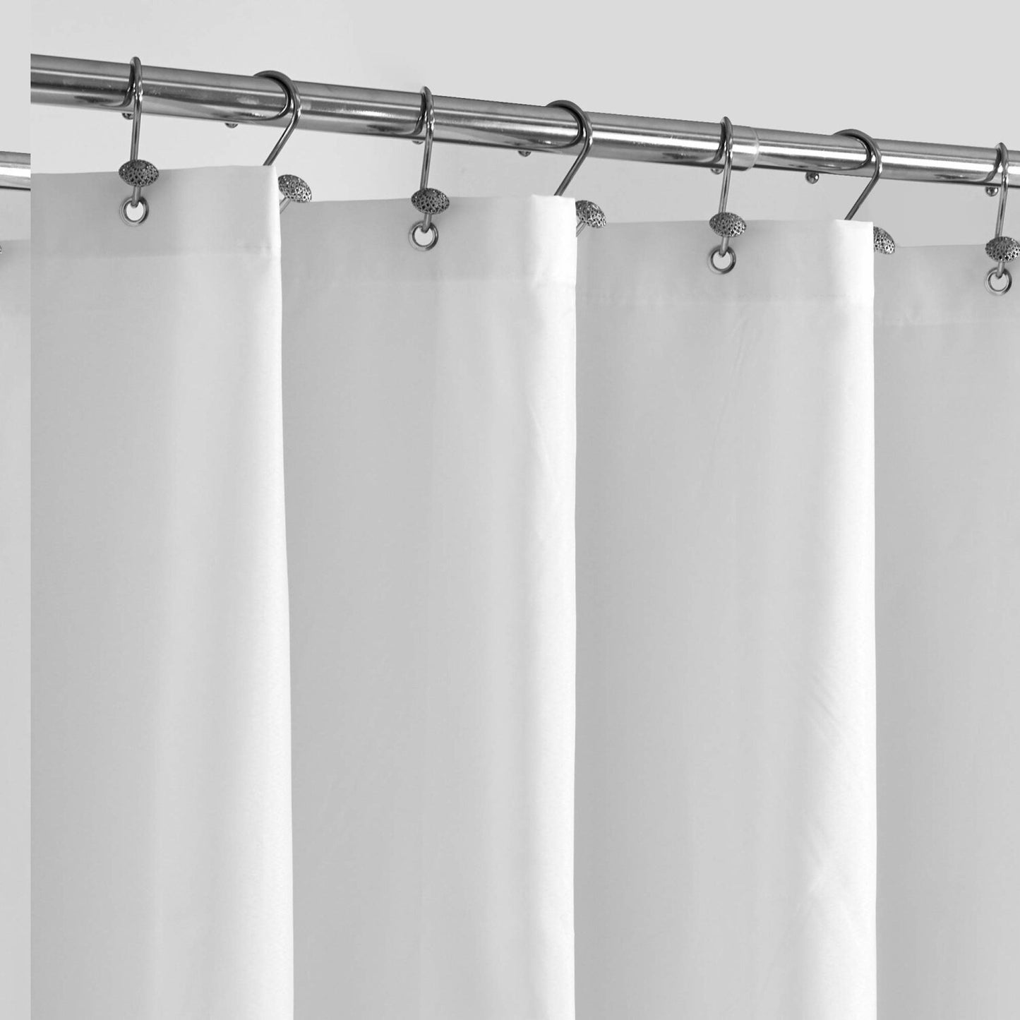 Waterproof Fabric Shower Curtain Liner 72x72 White