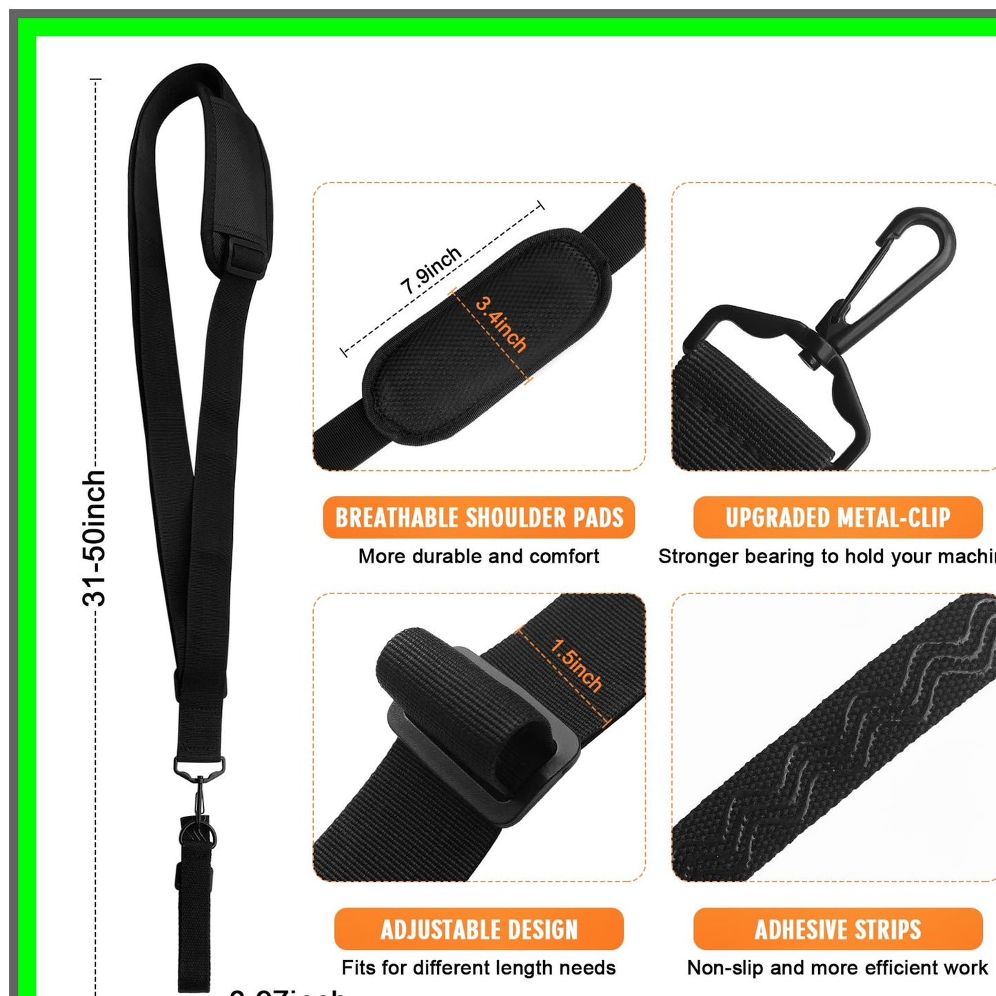 Adjustable Trimmer Shoulder Strap for Easy Release Brush Cutter Harness