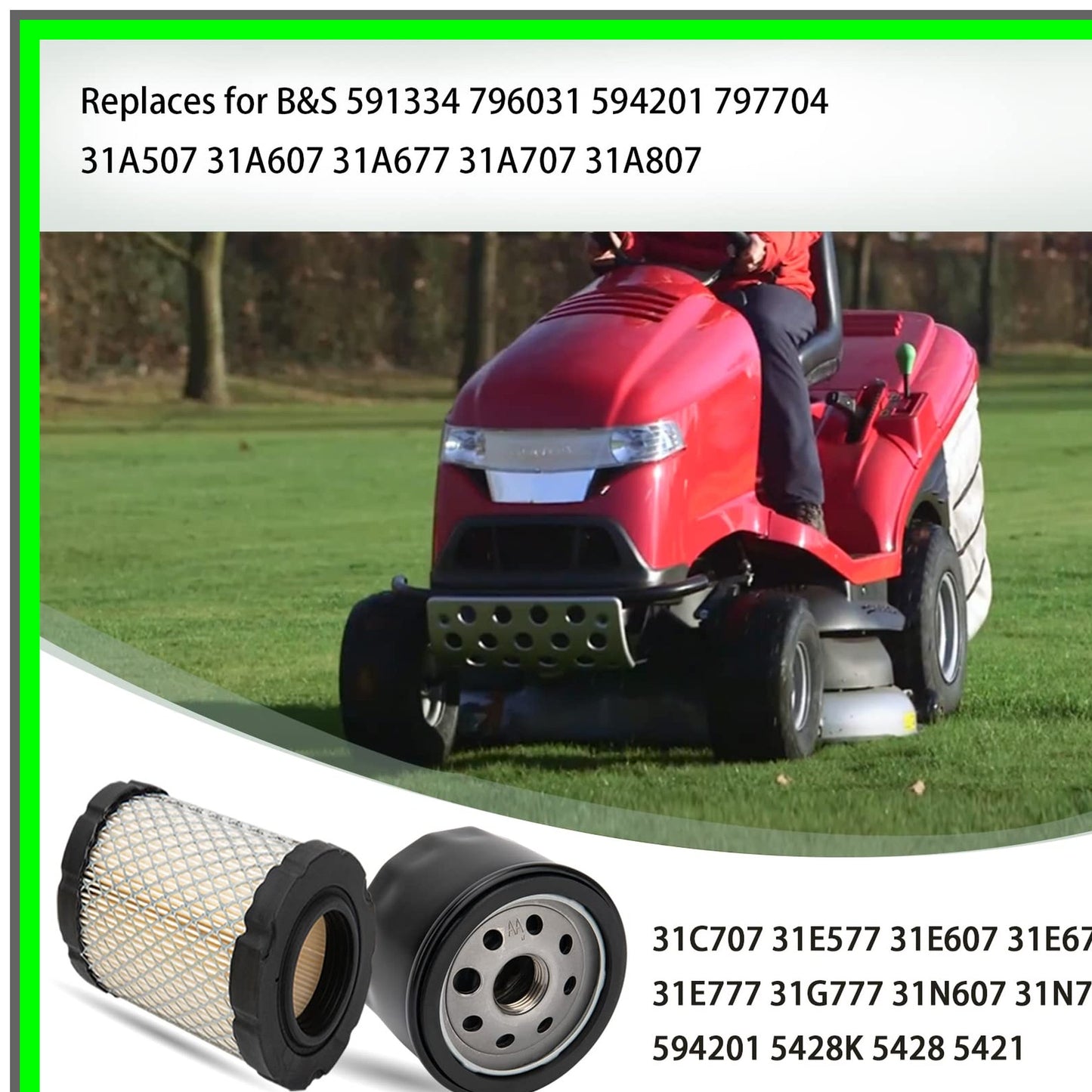 Briggs Stratton Air and Oil Filter Set for YTH Series Lawn Mowers