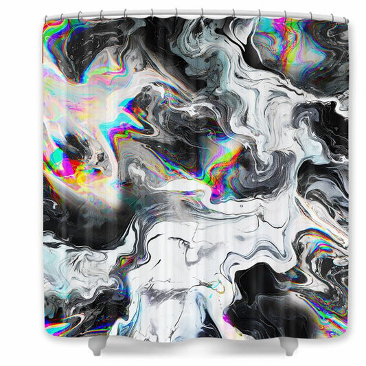 Black and White Marble Shower Curtain 72x72