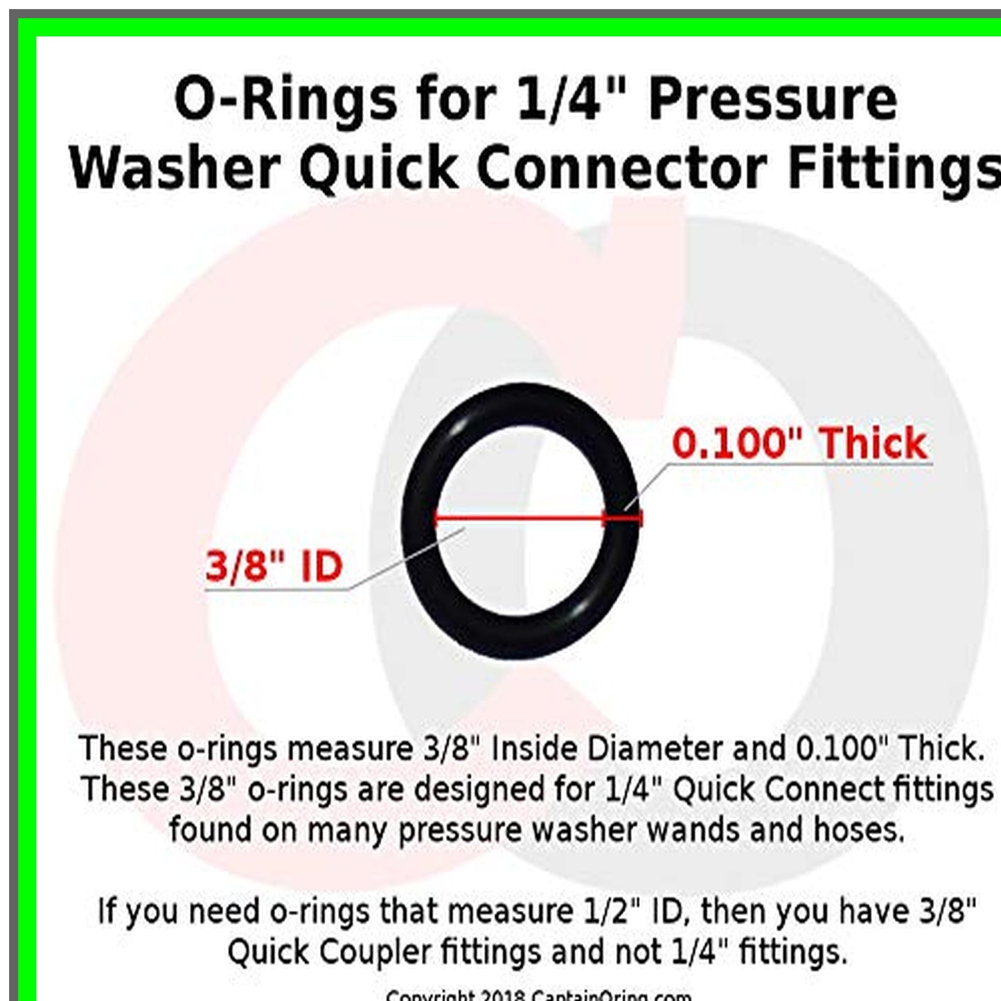 High-Temperature Viton O-Rings for 1/4" Quick Coupler Pressure Washers
