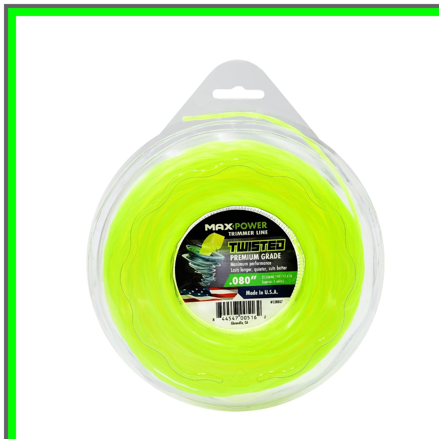 Twisted Trimmer Line 0.080-Inch 140-Foot Yellow for Efficient Lawn Care