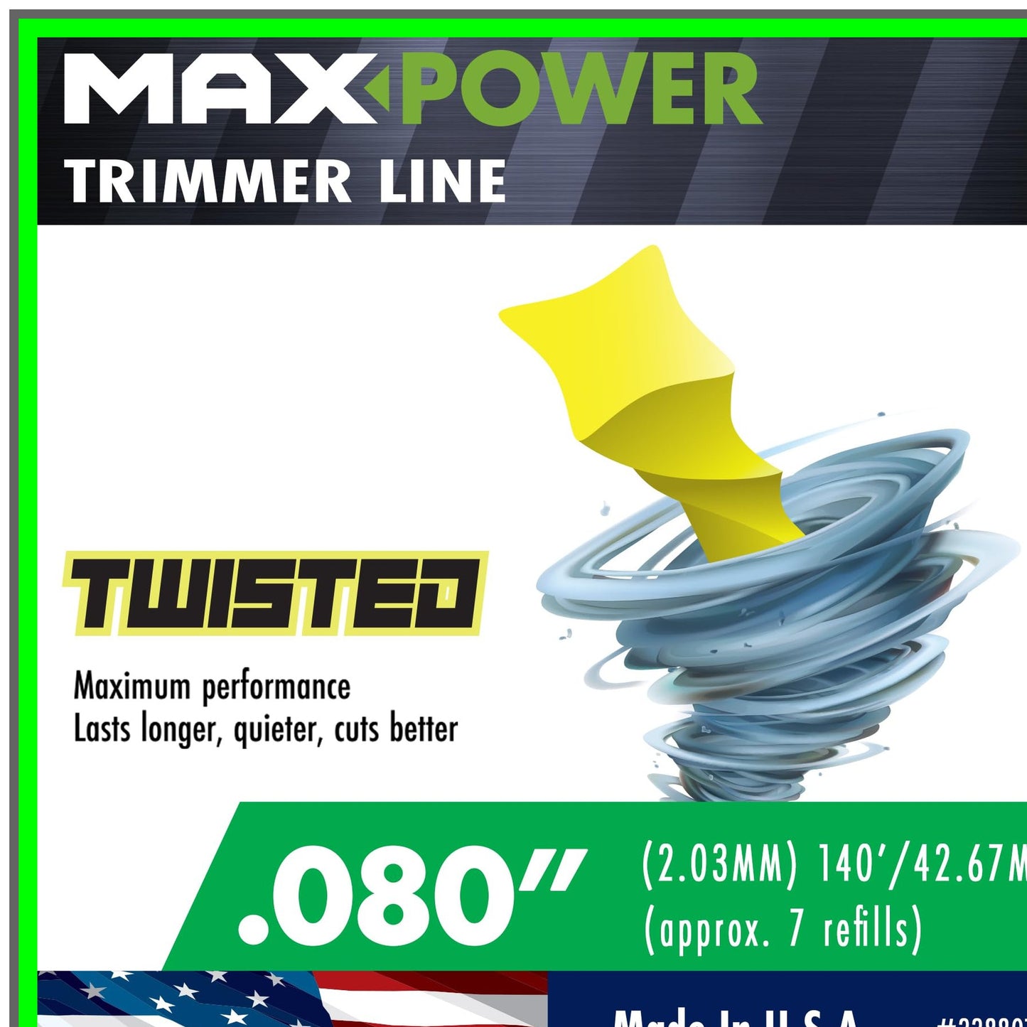 Twisted Trimmer Line 0.080-Inch 140-Foot Yellow for Efficient Lawn Care
