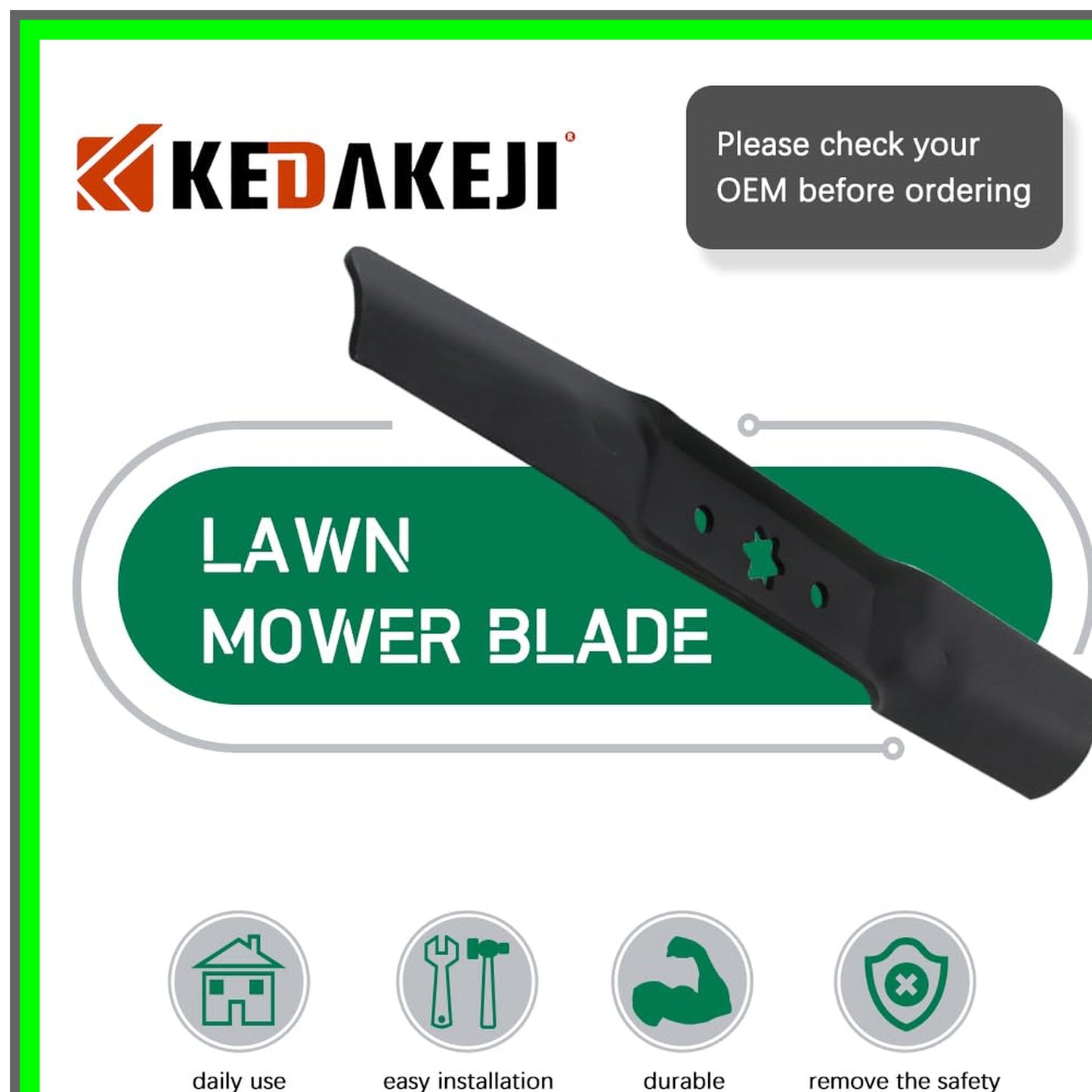 Efficient 3 Blade Mower Replacement Set for 50 Inch MTD Cub Cadet Troy-Bilt