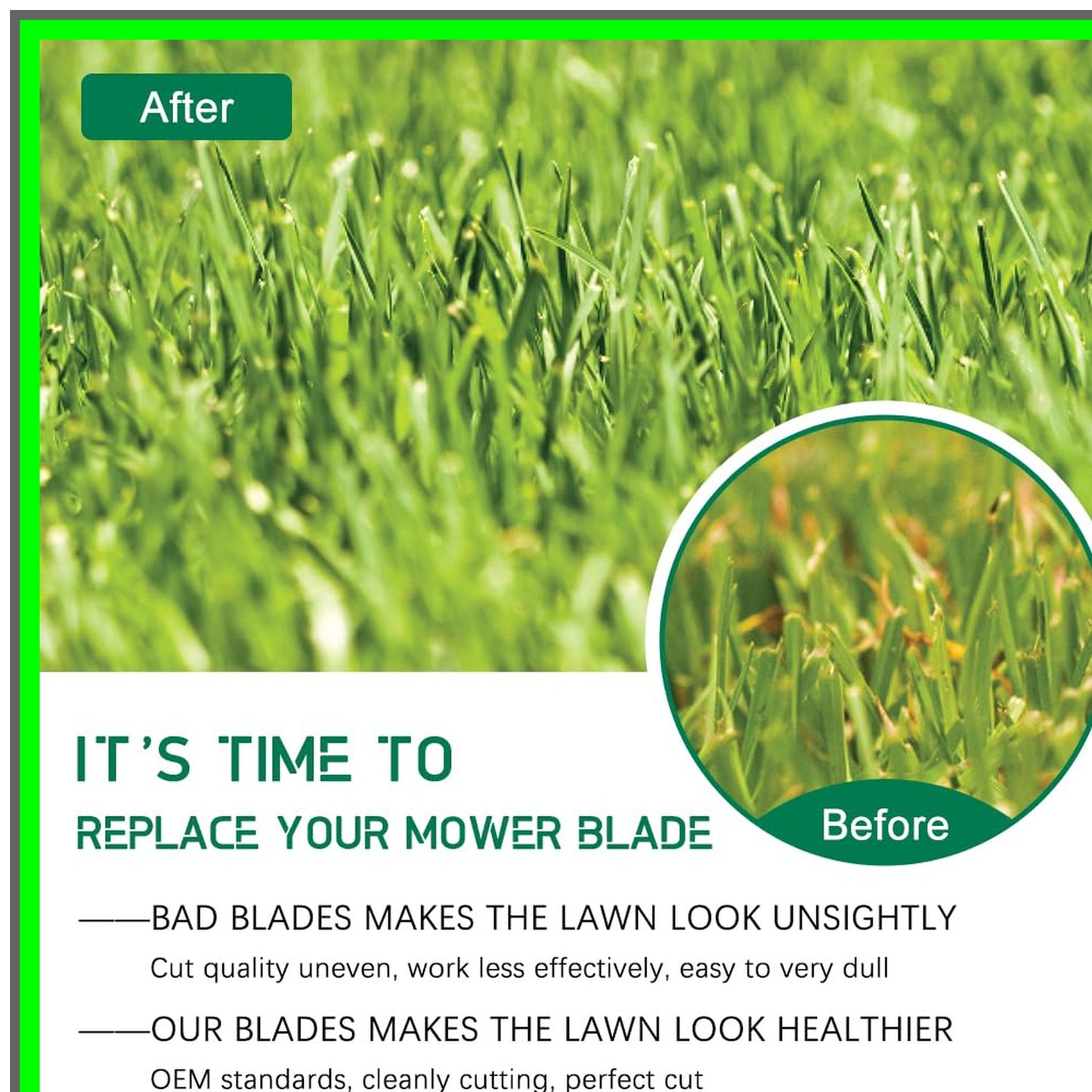 Efficient 3 Blade Mower Replacement Set for 50 Inch MTD Cub Cadet Troy-Bilt