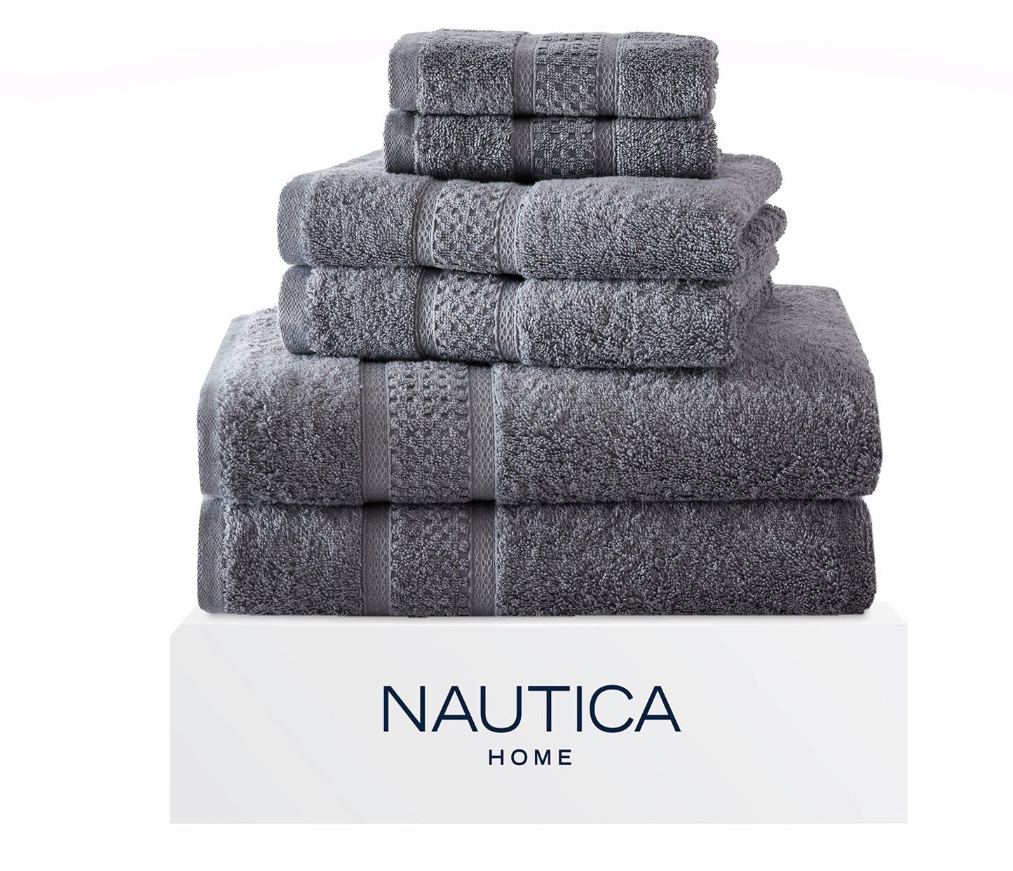 6 Piece Absorbent Cotton Bath Towel Set Oceane Grey