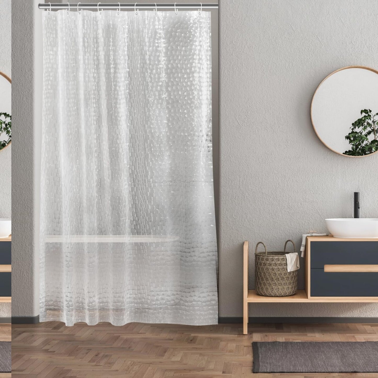 54 x 78 inch Semi-Clear EVA Shower Curtain