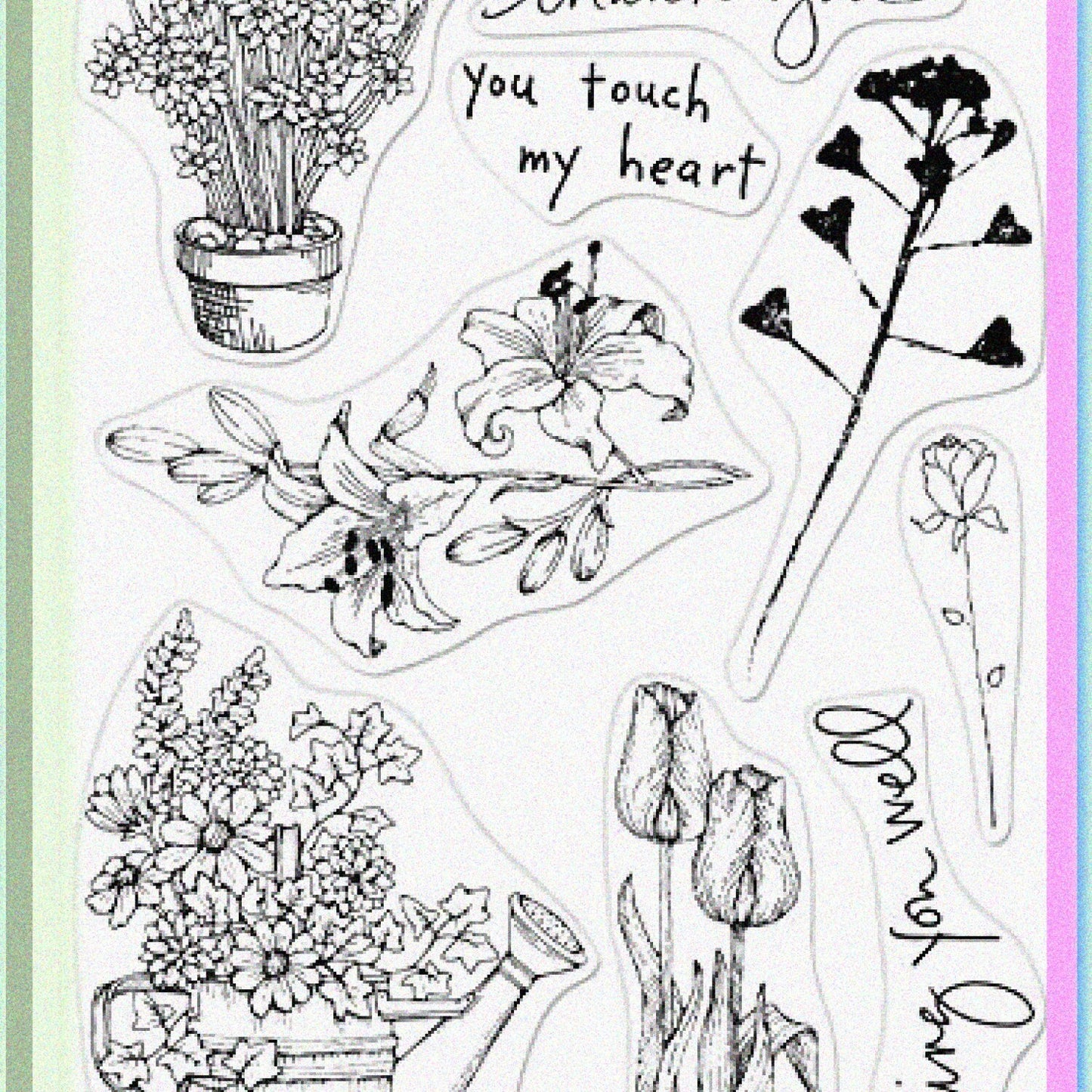 Clear Stamps Flowers 4x6 inch Set