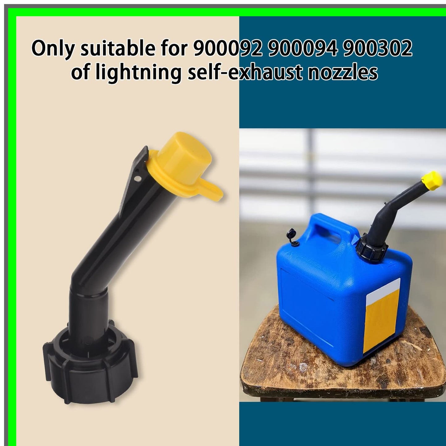 Fuel Gas Can Spouts Nozzles with Rings and Caps - 3 Pack Replacement Set