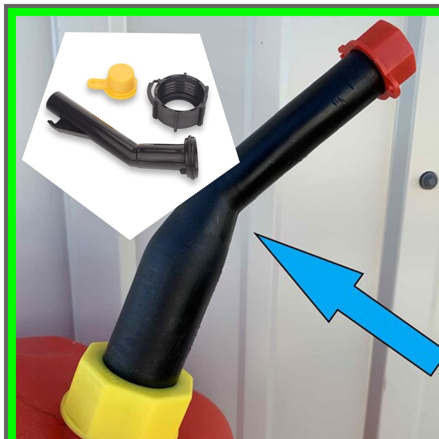 Fuel Gas Can Spouts Nozzles with Rings and Caps - 3 Pack Replacement Set