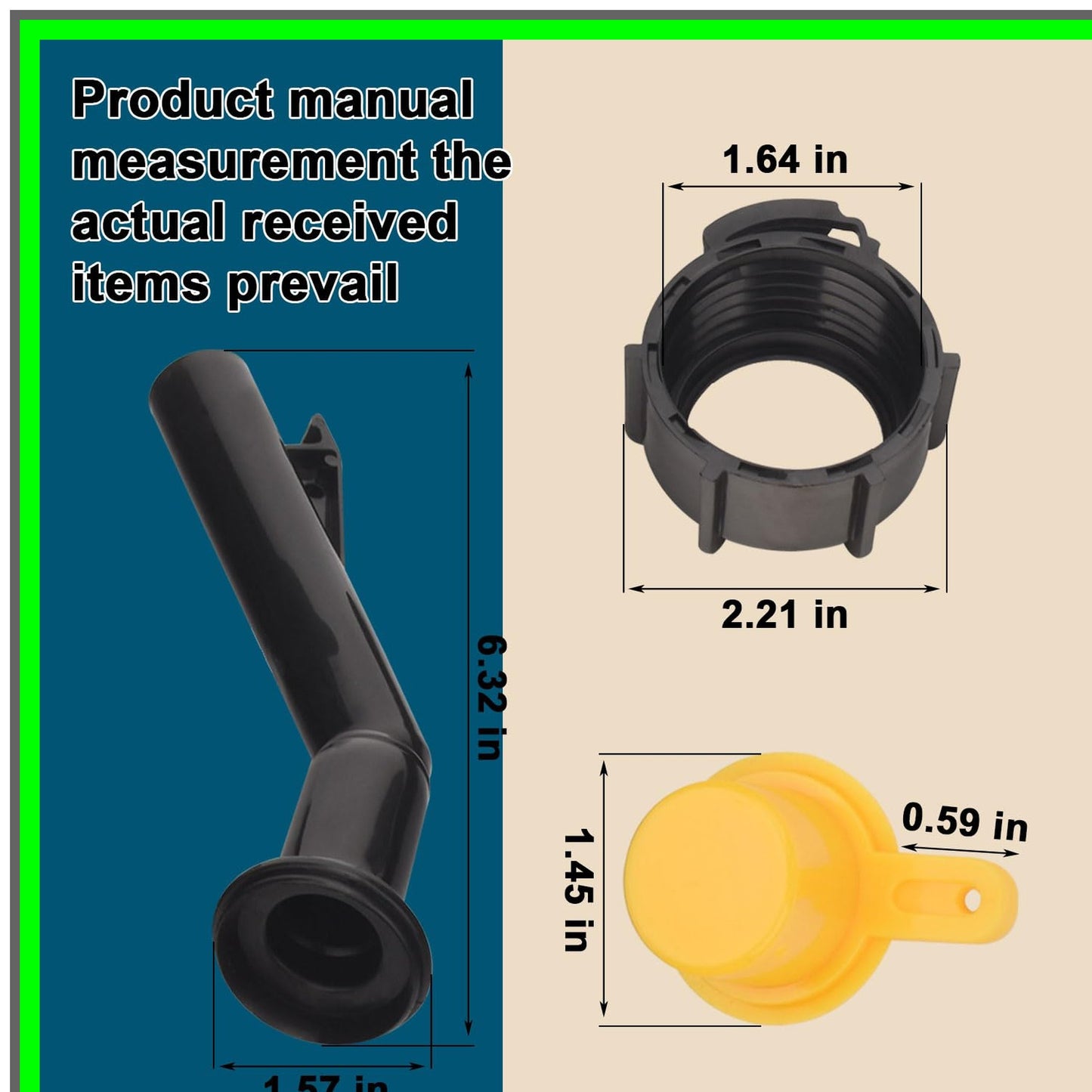 Fuel Gas Can Spouts Nozzles with Rings and Caps - 3 Pack Replacement Set